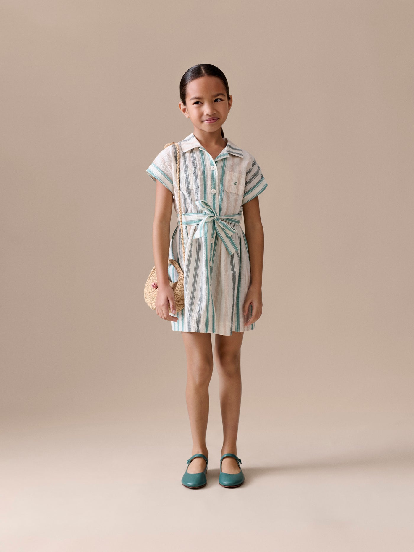 Gisele striped dress in organic cotton