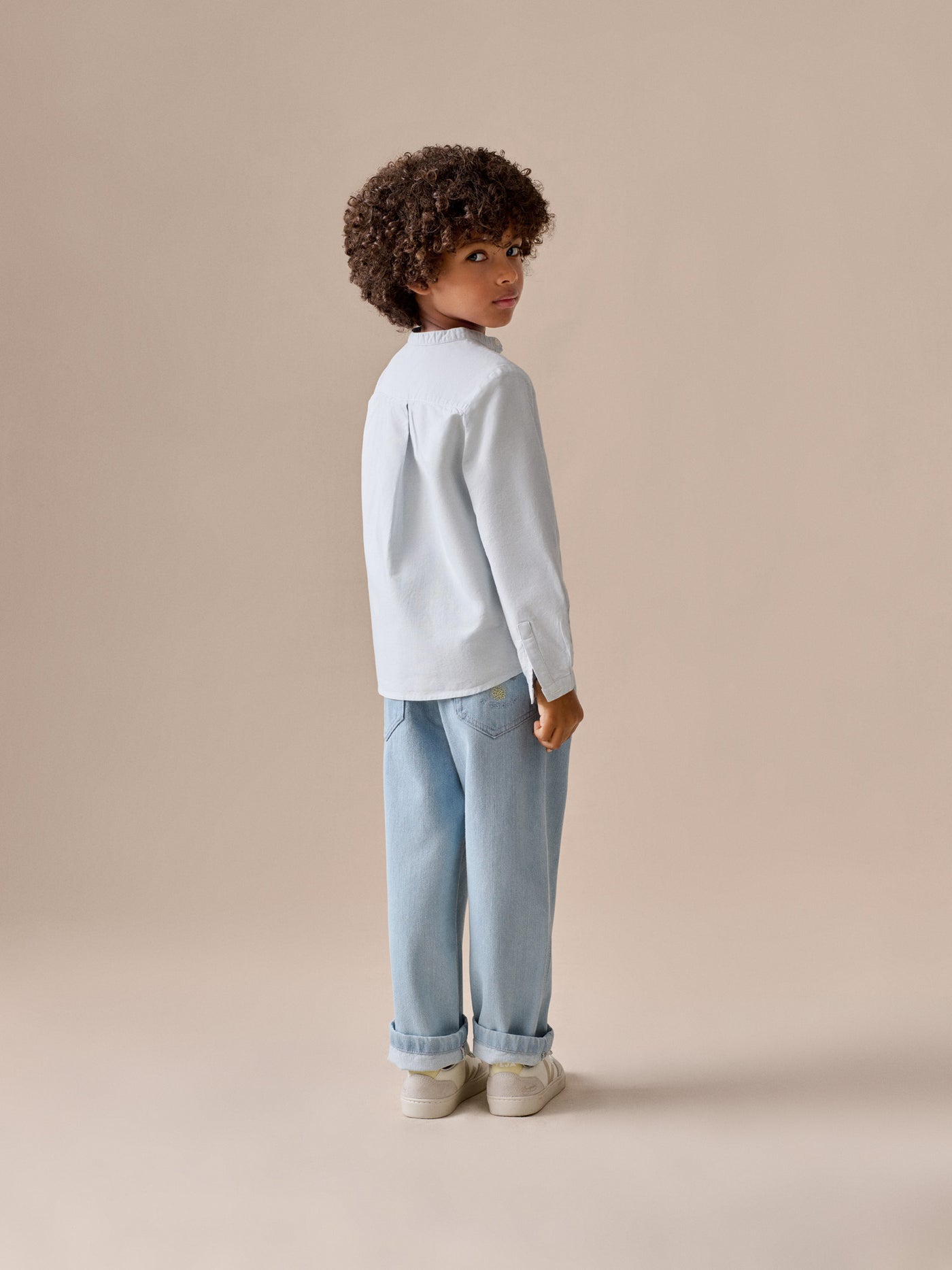 Claude shirt with mandarin collar in organic cotton