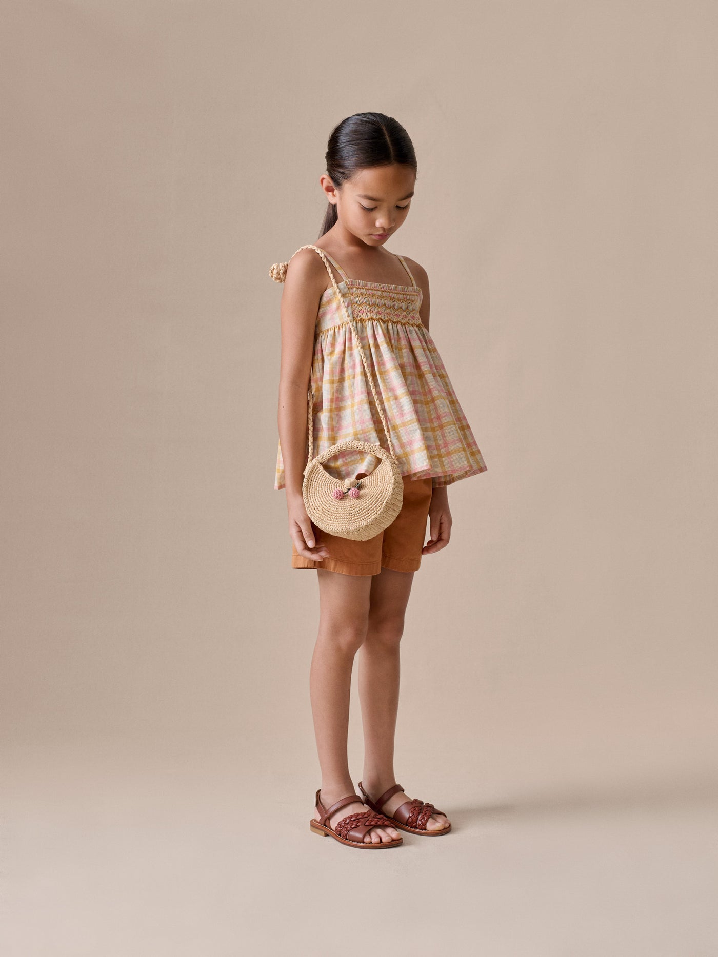 Leslie nutmeg shorts in organic cotton