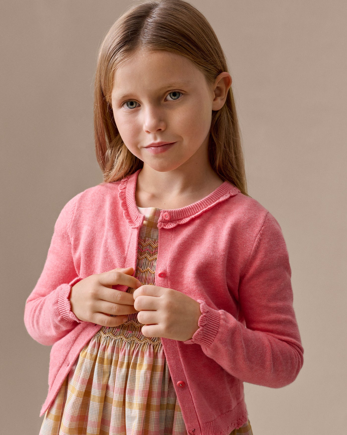 Scalloped round neck Larita cardigan