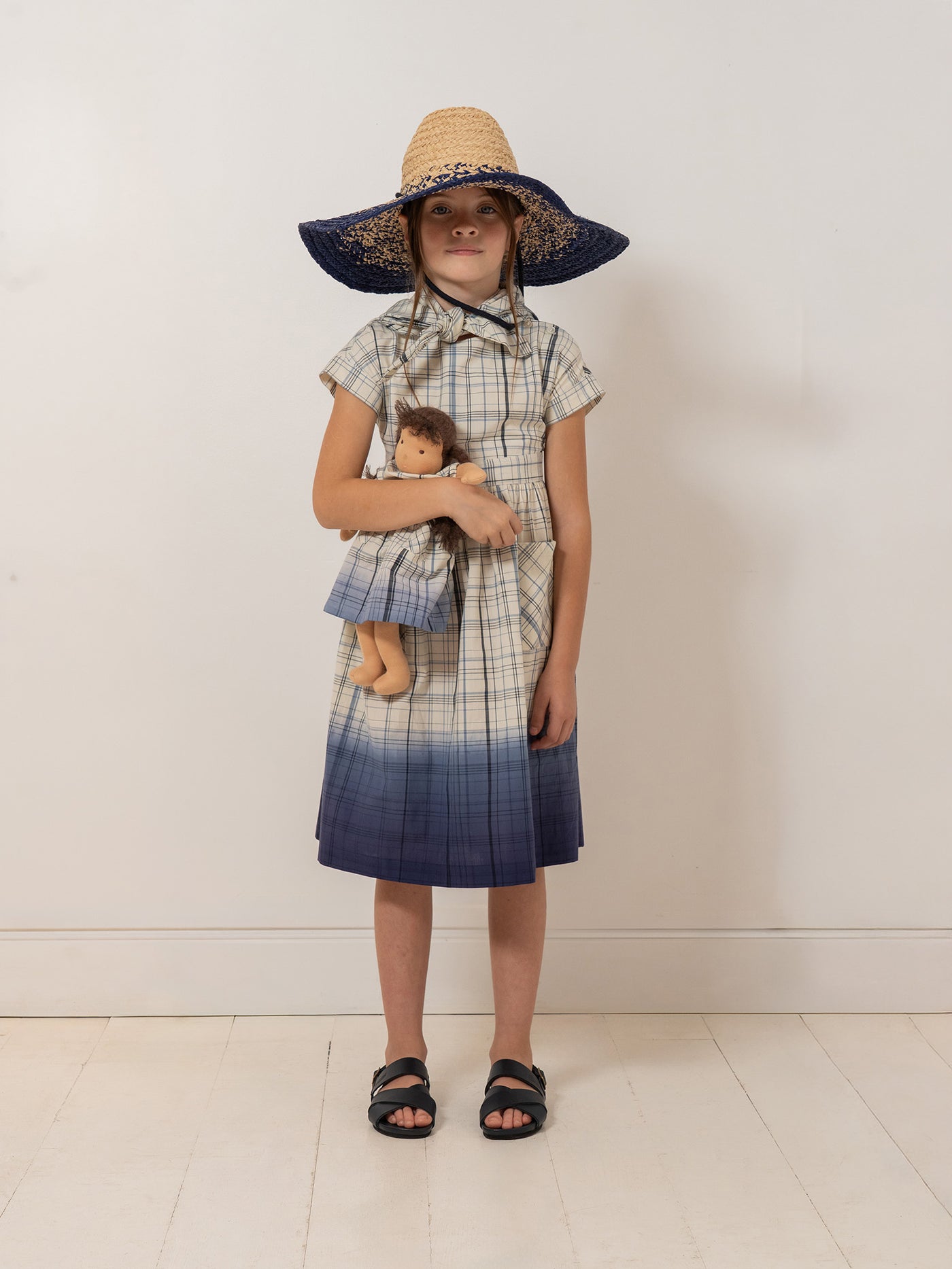 Edelweiss checkered and overdyed dress