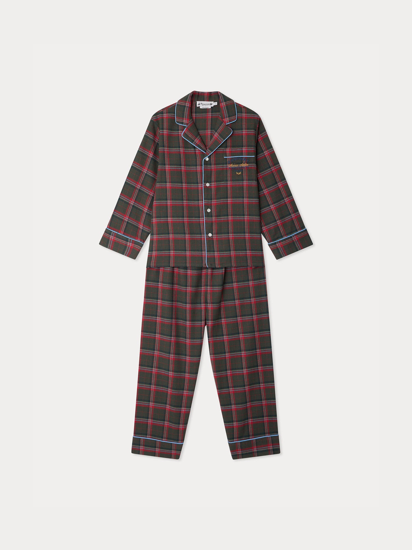 Organic cotton two-piece plaid sleeper pajamas