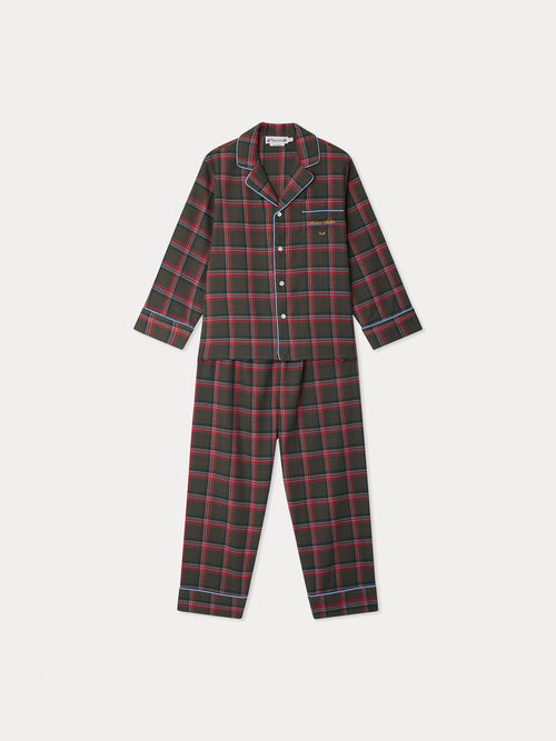 Organic cotton two-piece plaid sleeper pajamas