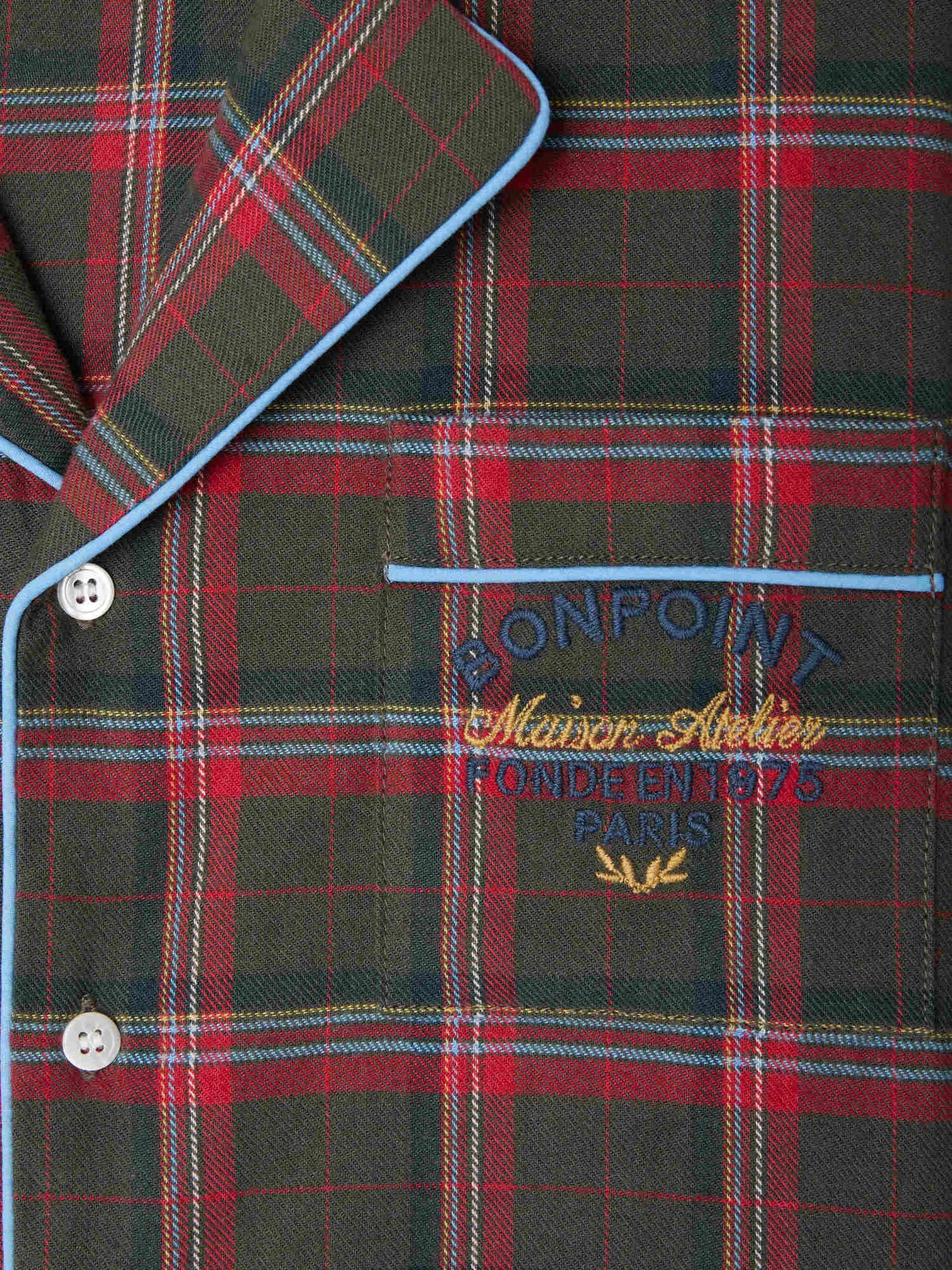 Organic cotton two-piece plaid sleeper pajamas