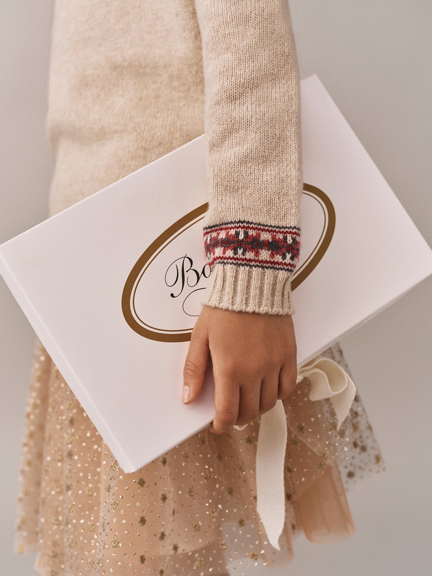 Jamon raglan sleeve jacquard sweater with rhinestones