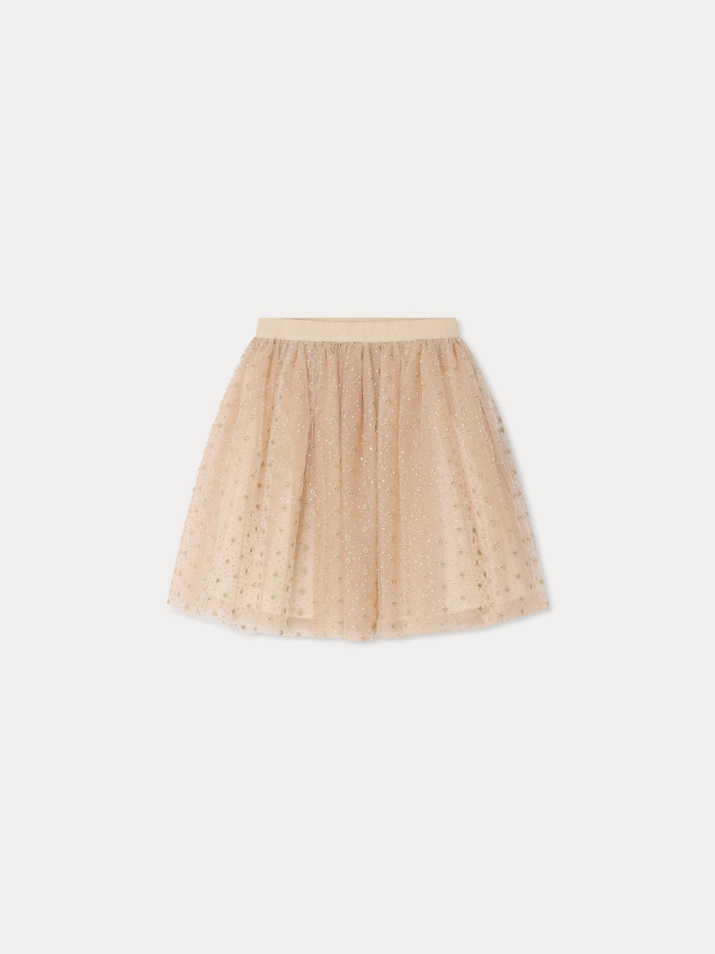 Polka dot skirt with elasticated waist in embroidered tulle