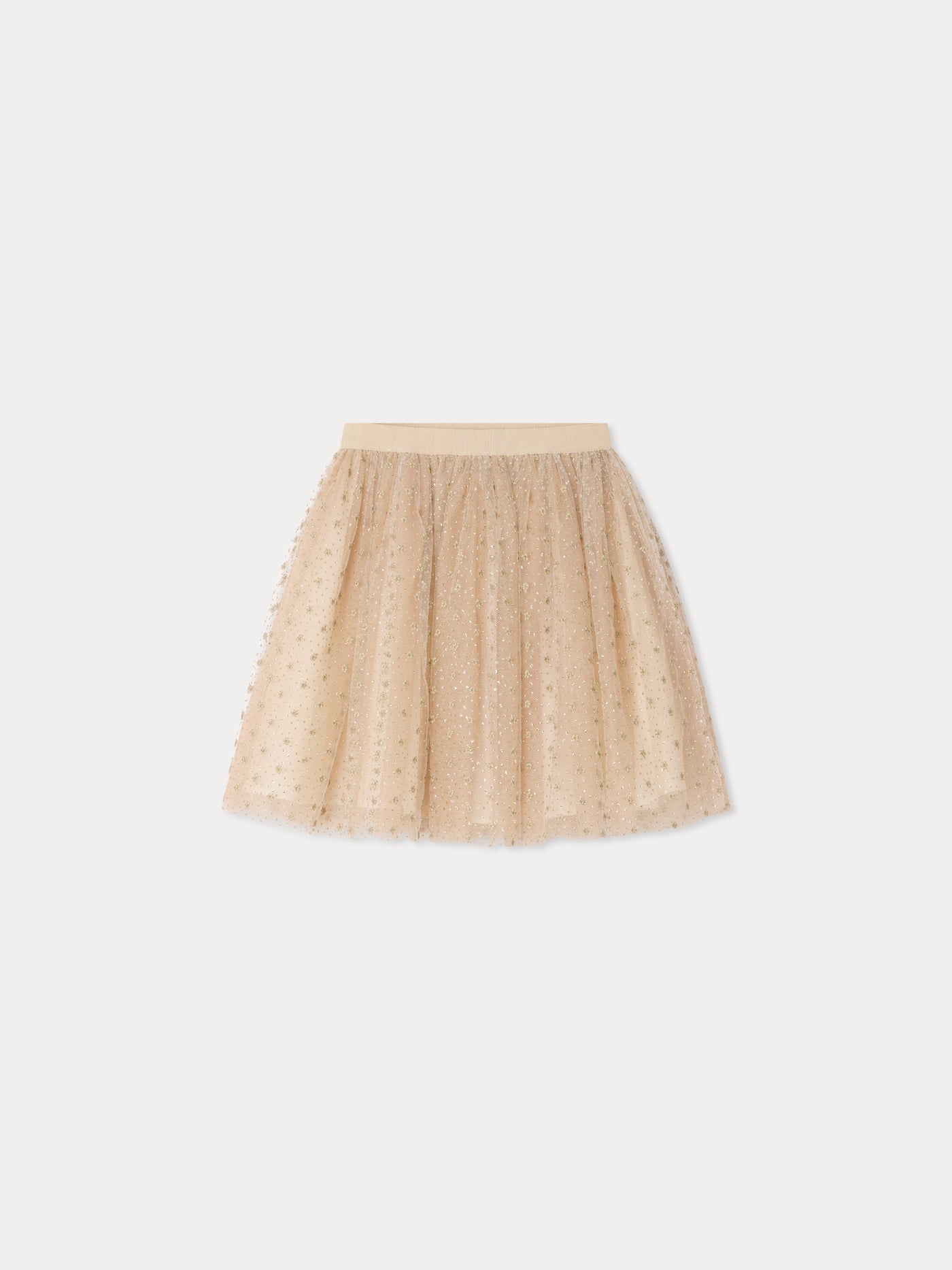 Polka dot skirt with elasticated waist in embroidered tulle
