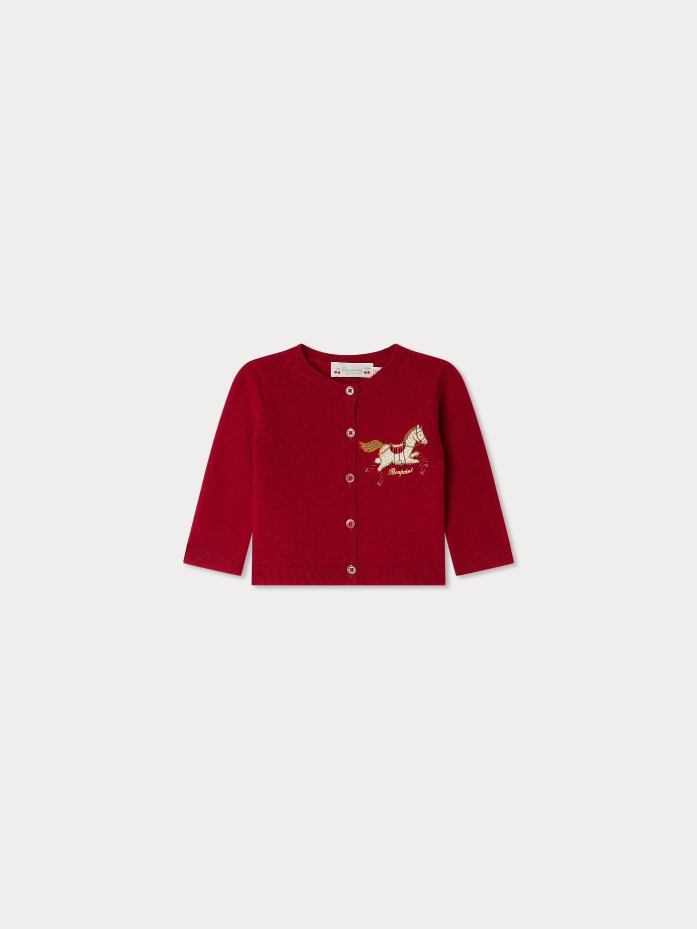 Teyana cashmere cardigan with horse embroidery