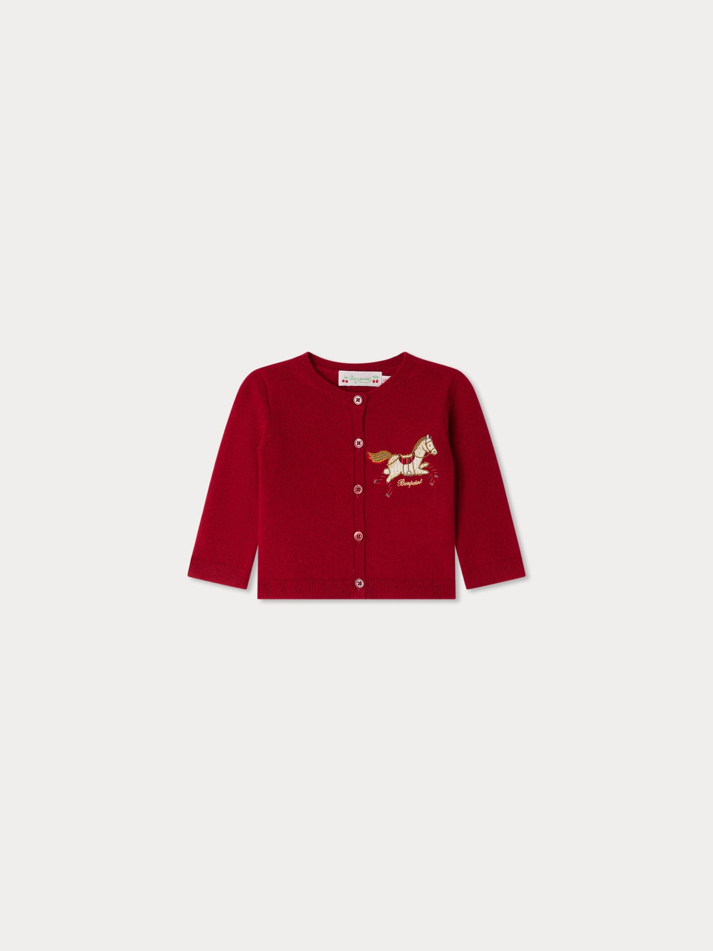 Teyana cashmere cardigan with horse embroidery