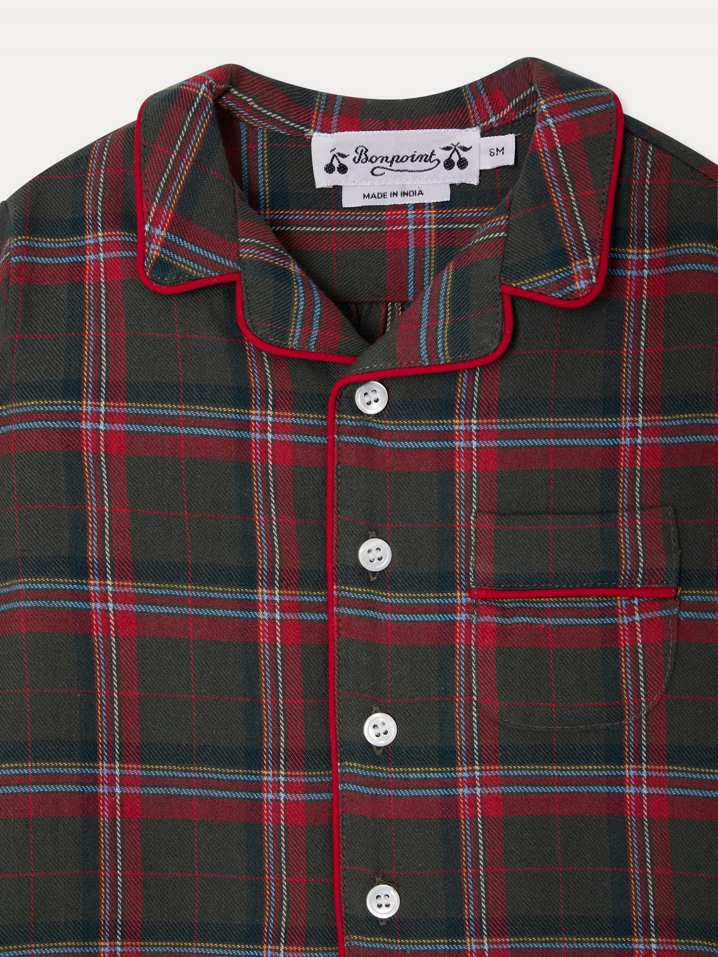 Joan two-piece organic cotton plaid pajamas