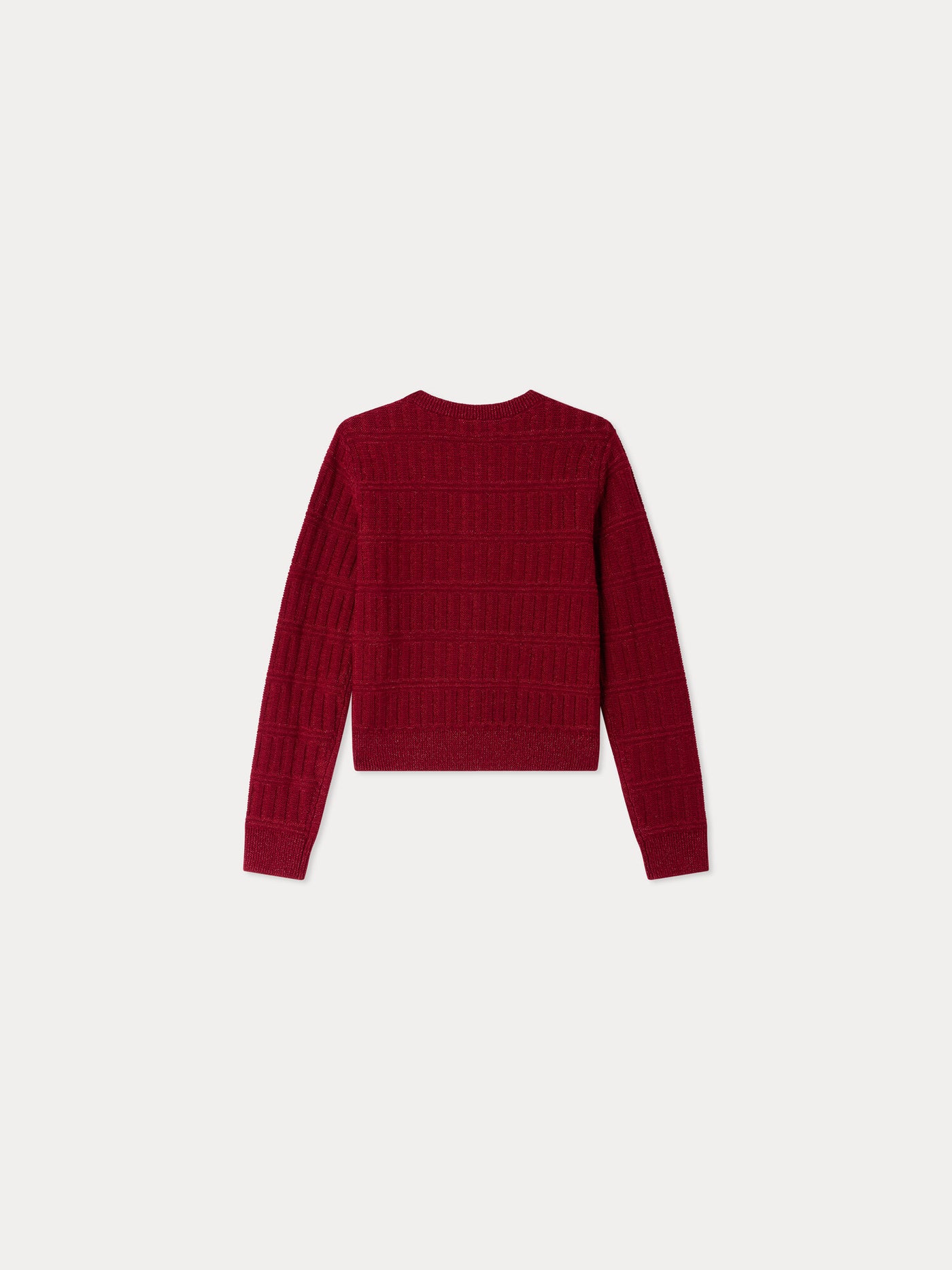 Giovanna round neck cherry embroidered cardigan