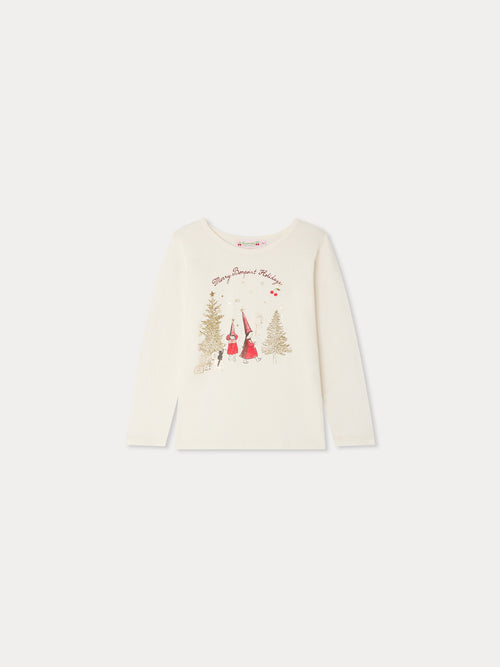 Tidjiane organic cotton T-shirt with Christmas bauble print
