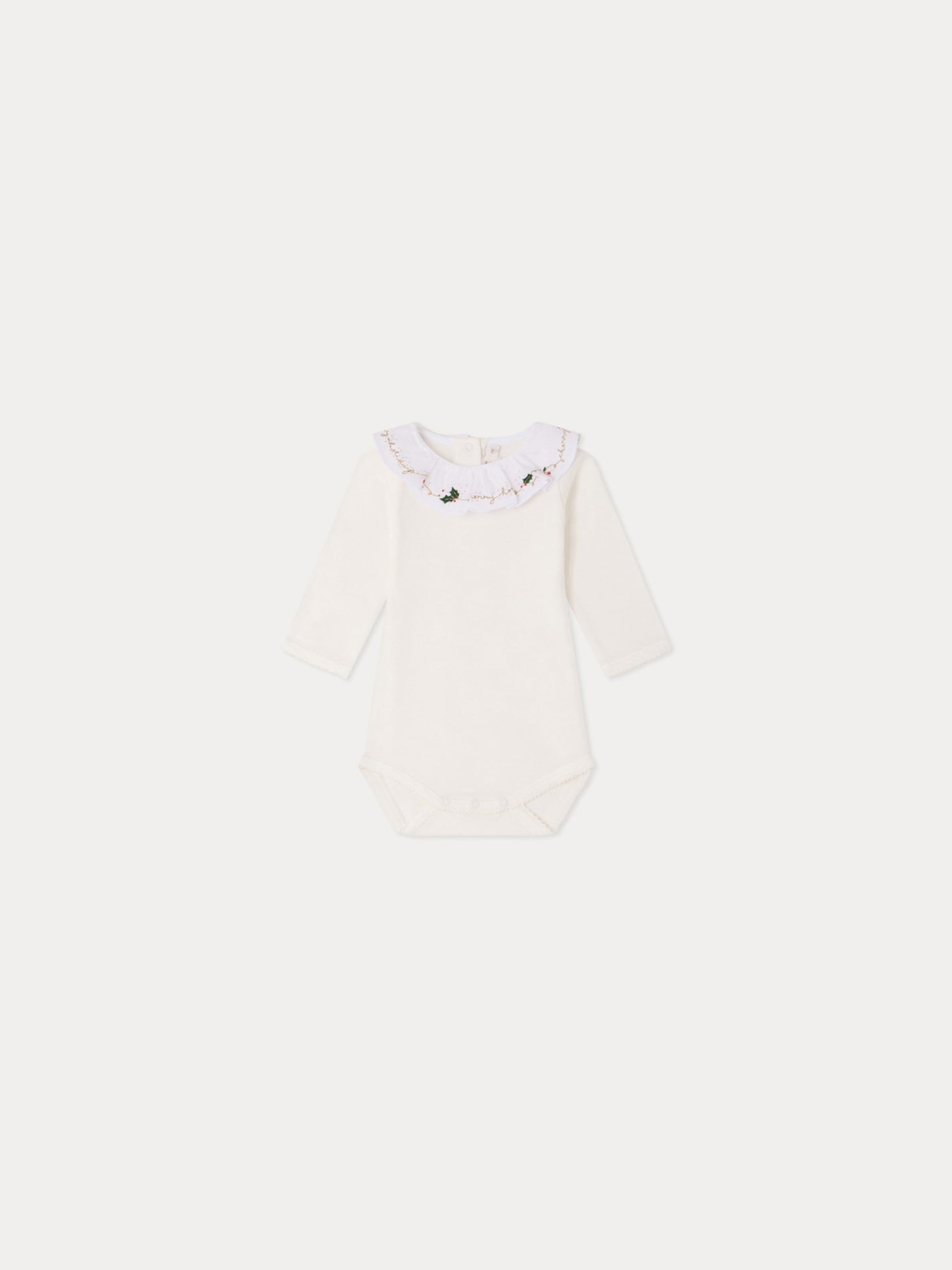 June bodysuit hand-embroidered in organic cotton