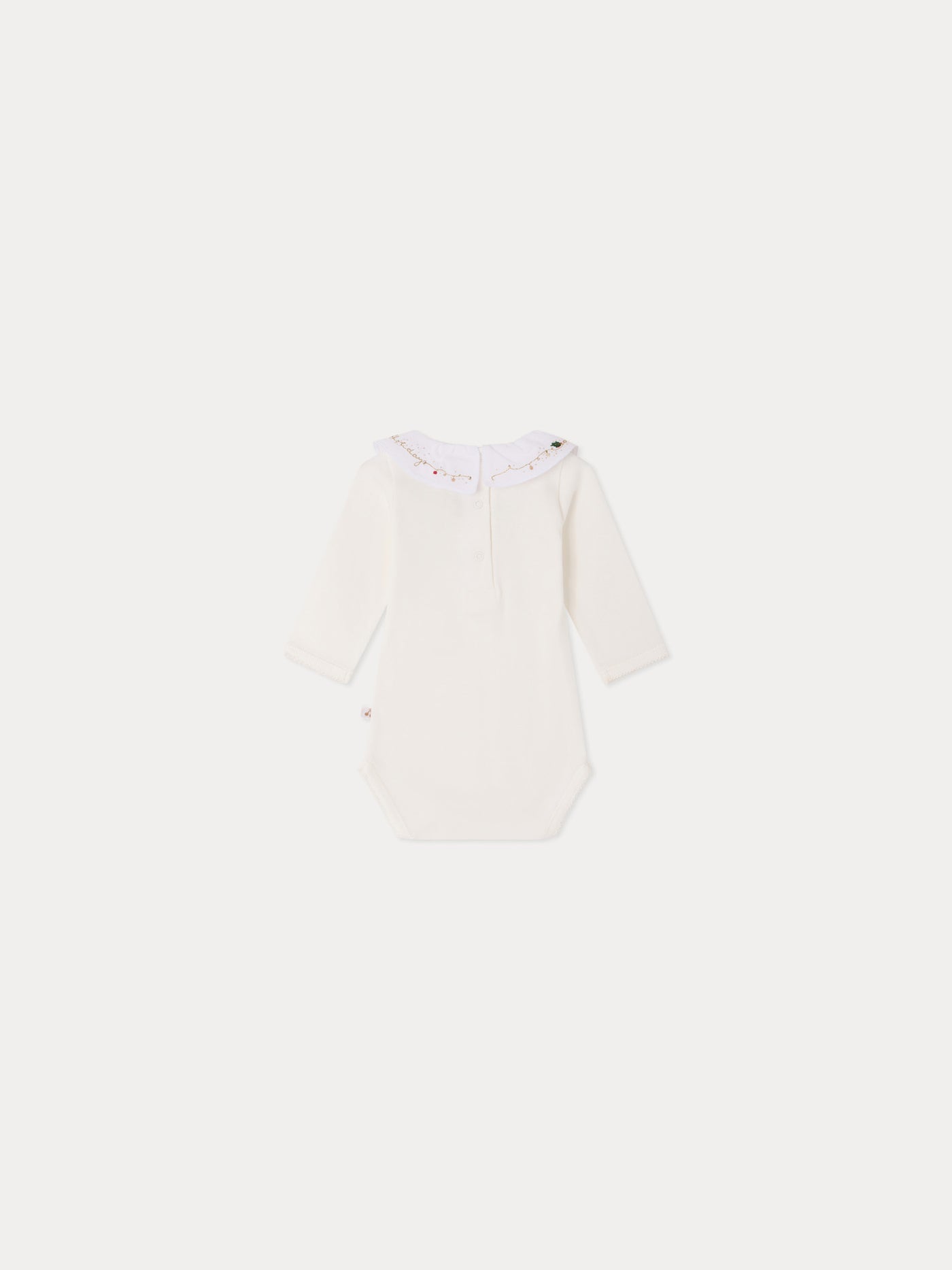 June bodysuit hand-embroidered in organic cotton