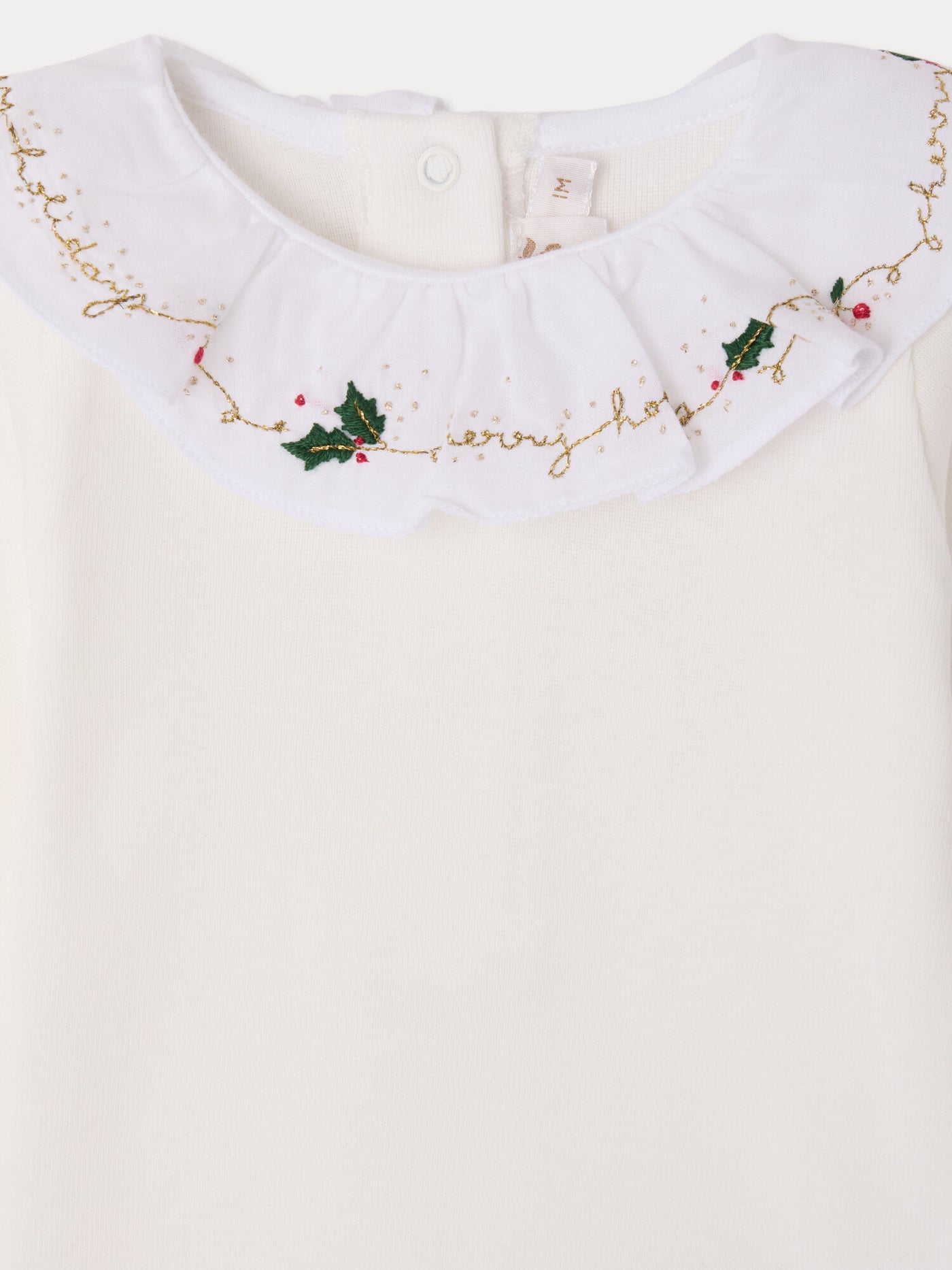 June bodysuit hand-embroidered in organic cotton