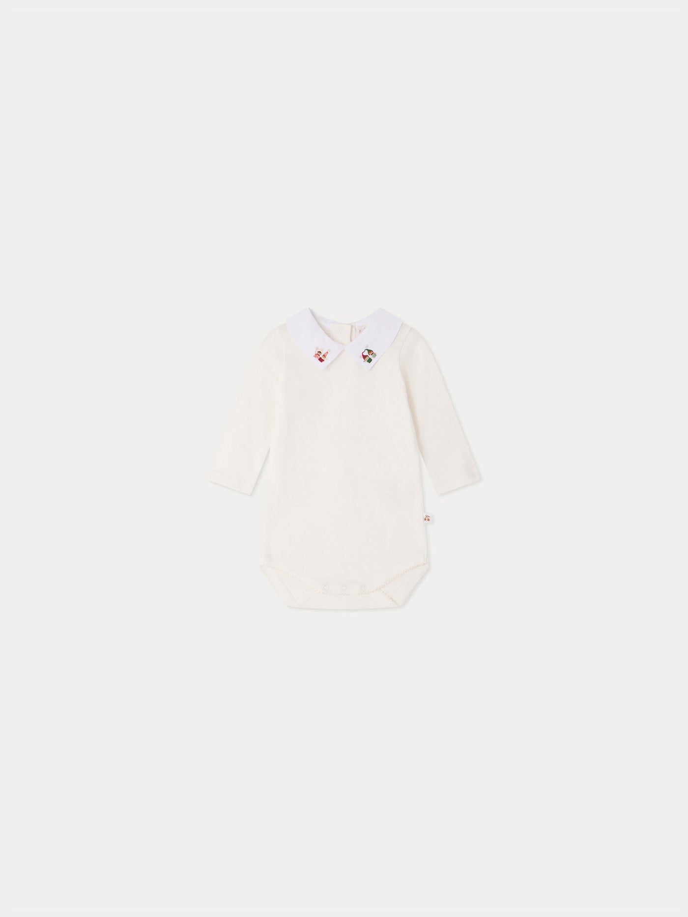 September bodysuit hand-embroidered holly in organic cotton