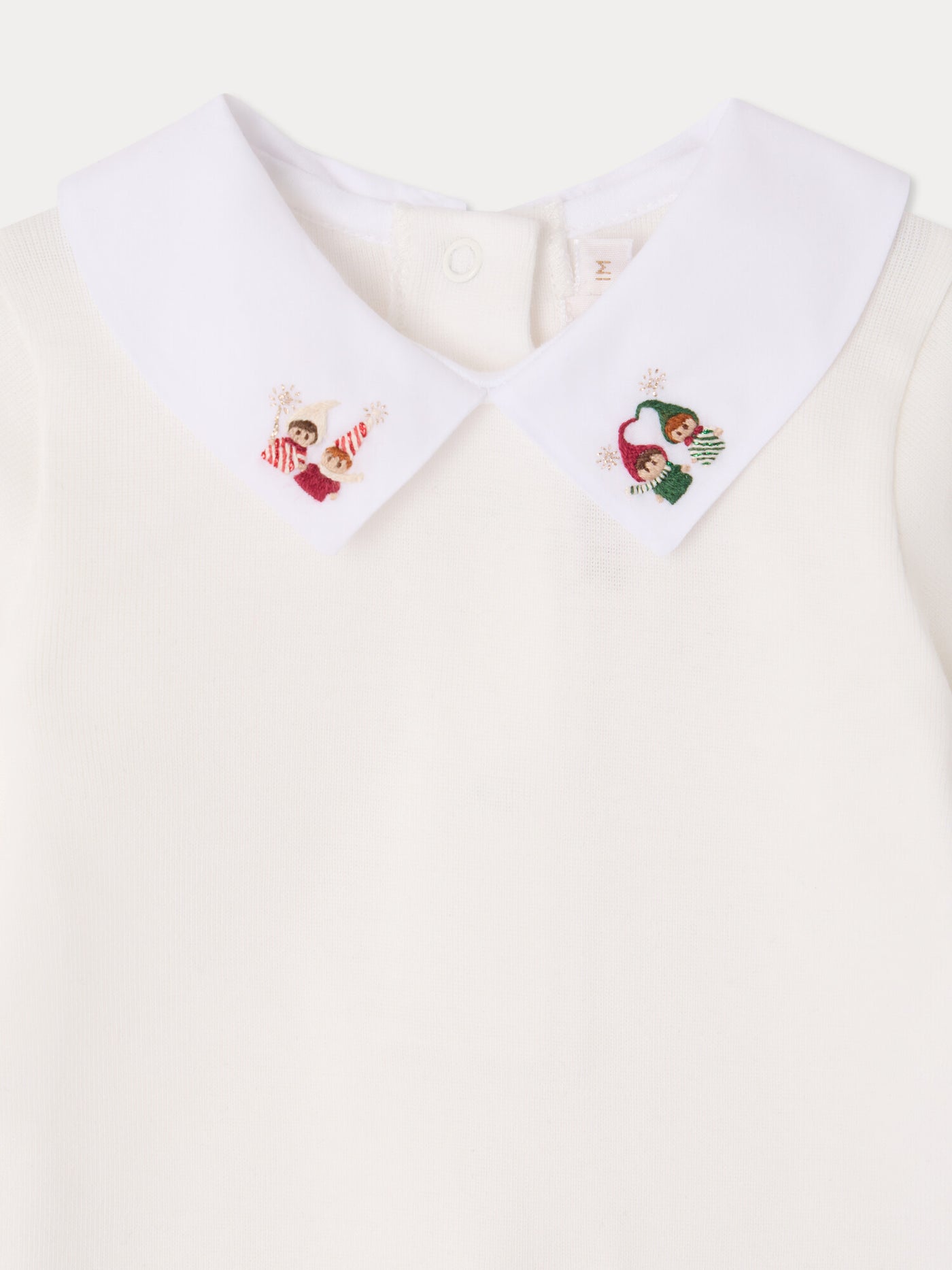 September bodysuit hand-embroidered holly in organic cotton
