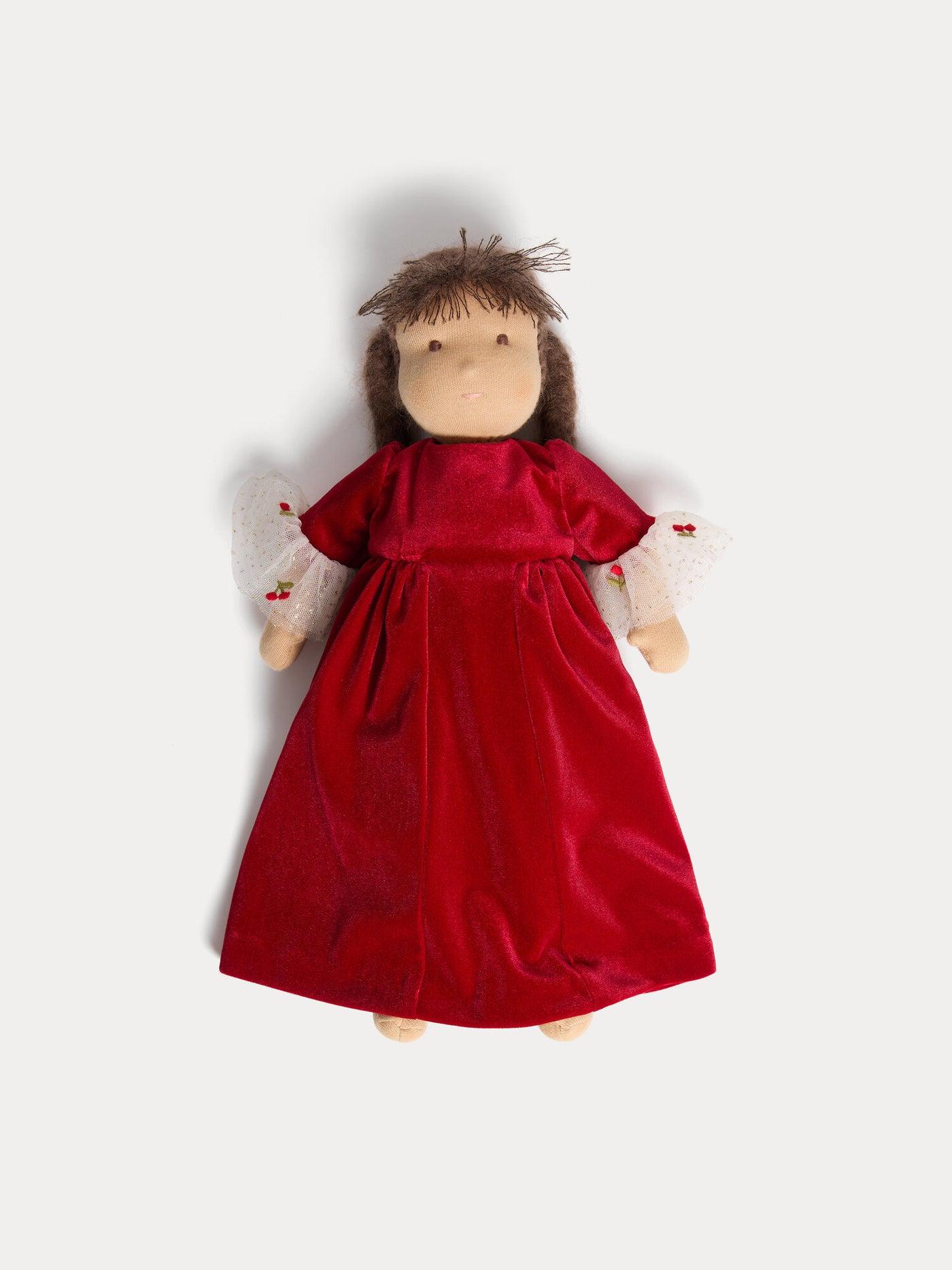 Maelys doll dressed in velvet dress