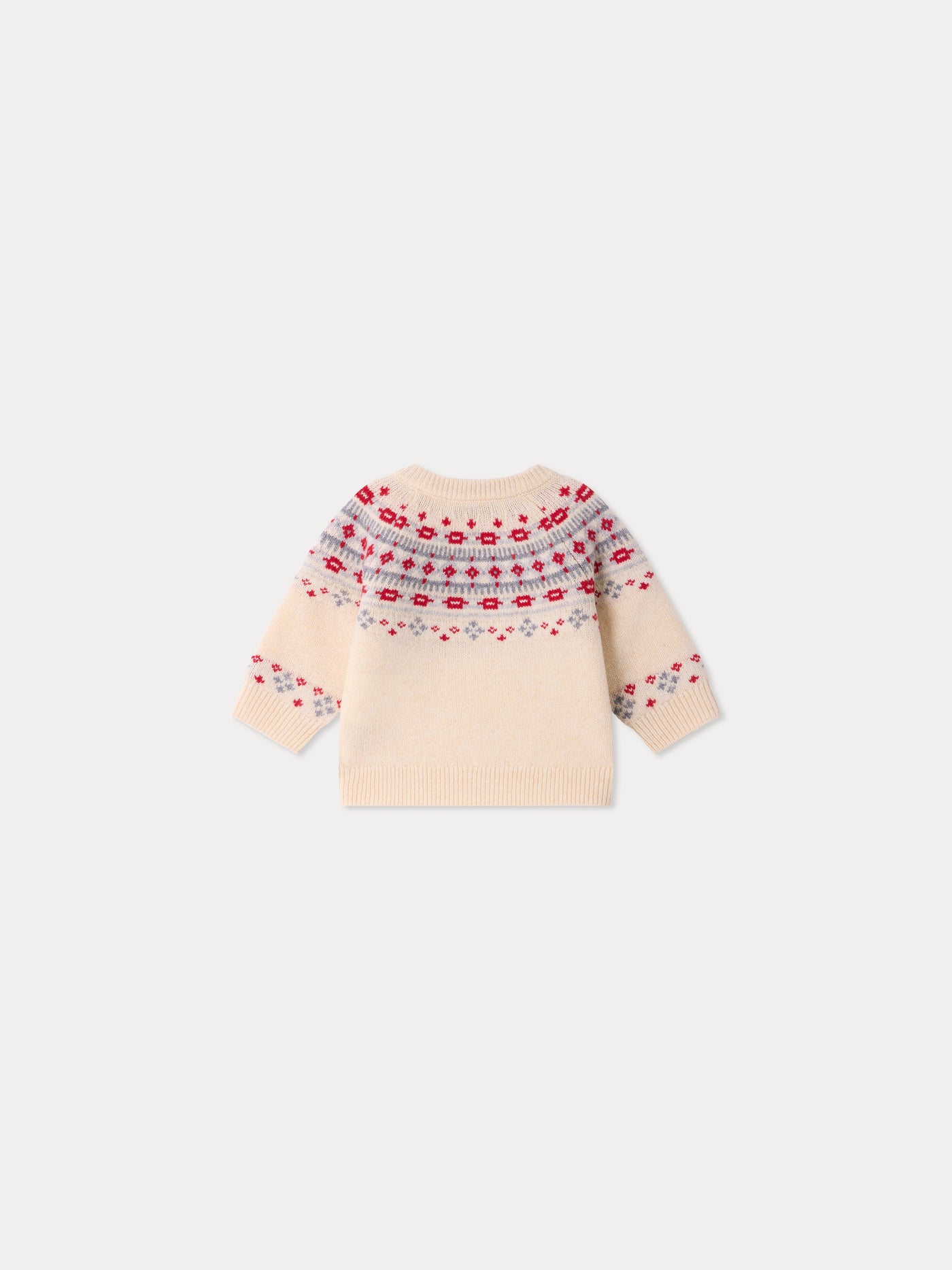 Bonpoint Melrose baby sweater in embroidered jacquard wool