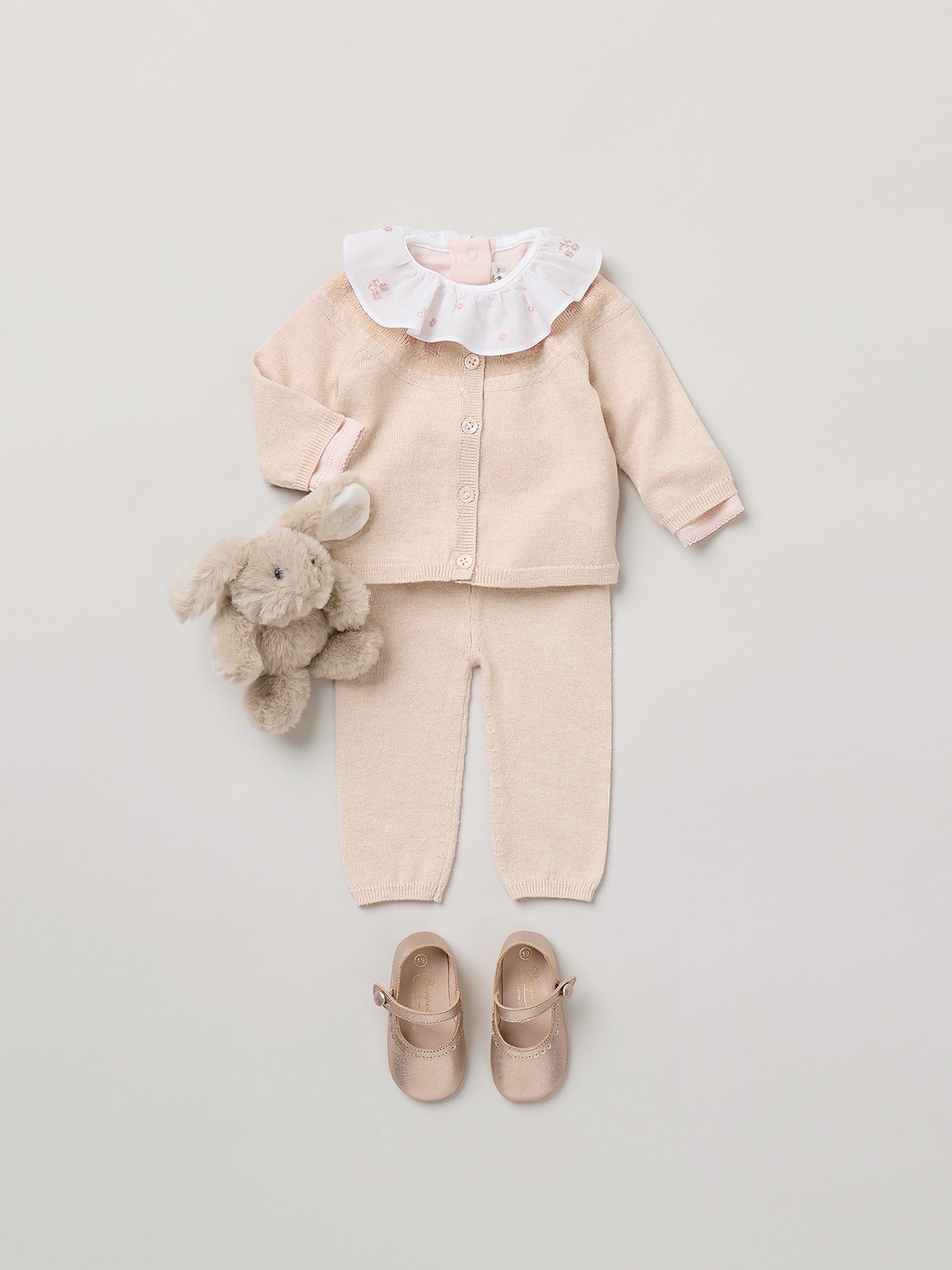 Newborn Winter 2026 Look - Cherry jacquard crew neck set