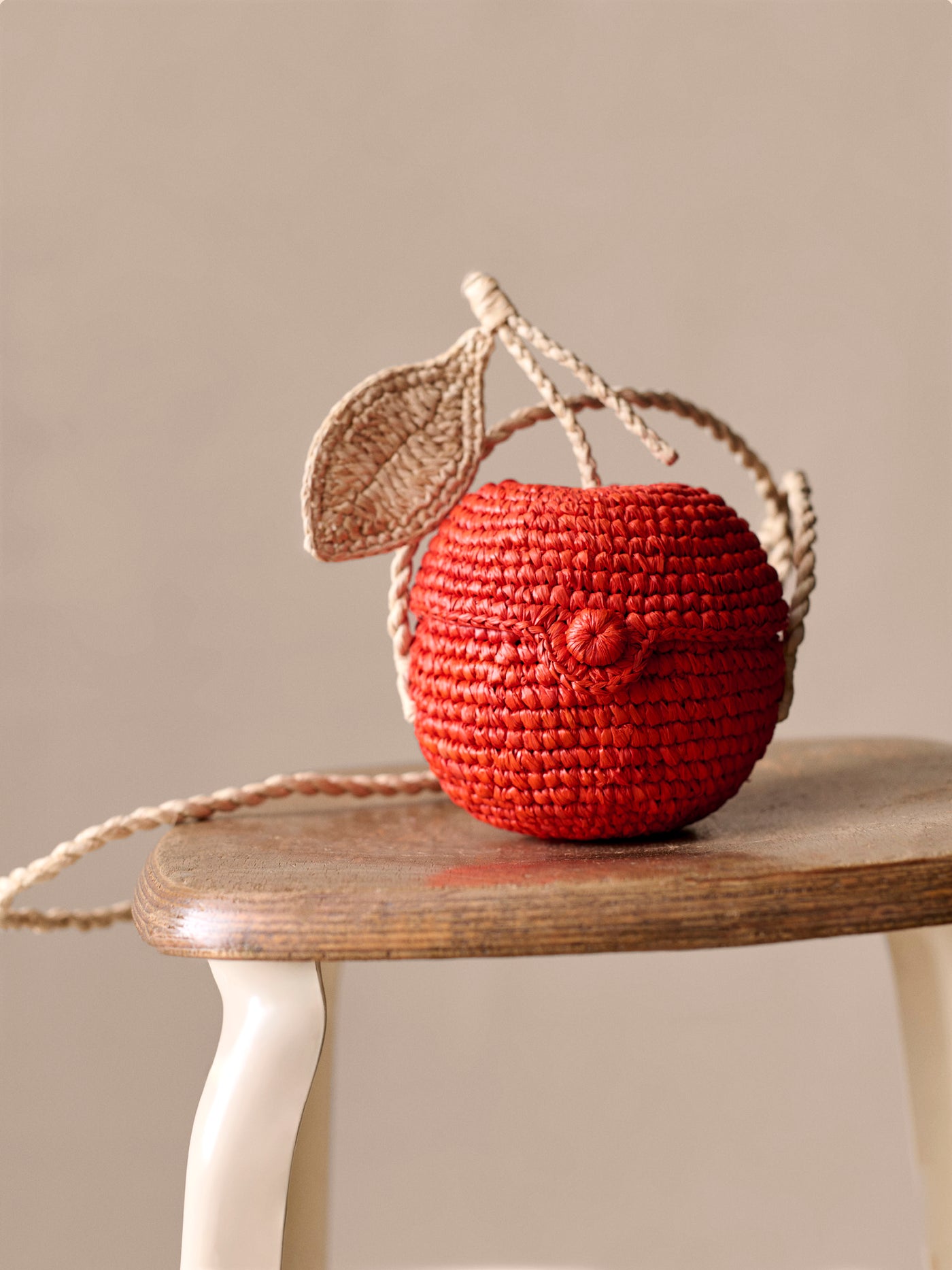 Laney handmade cherry raffia bag