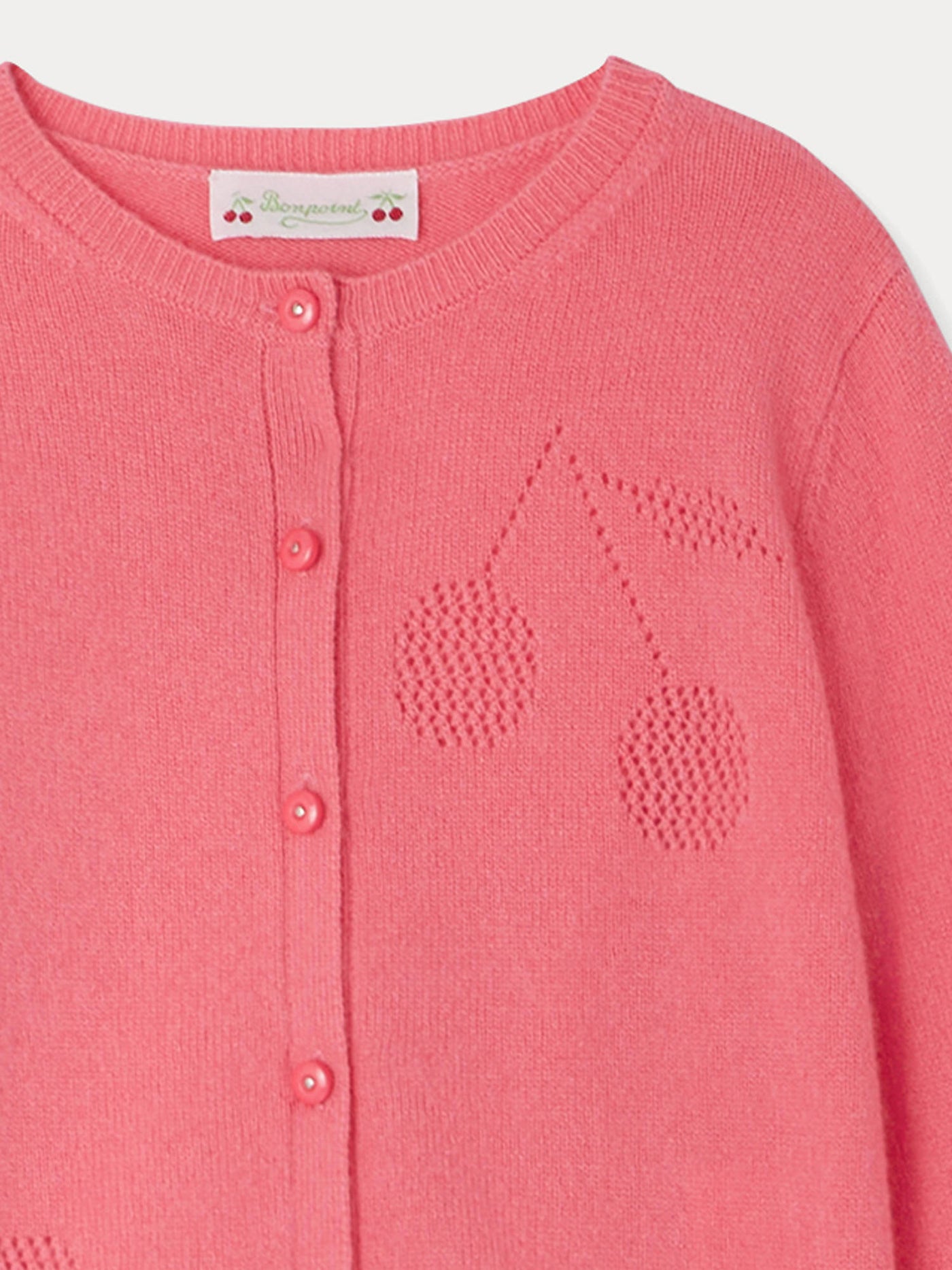 Ginger cardigan in dark pink cashmere