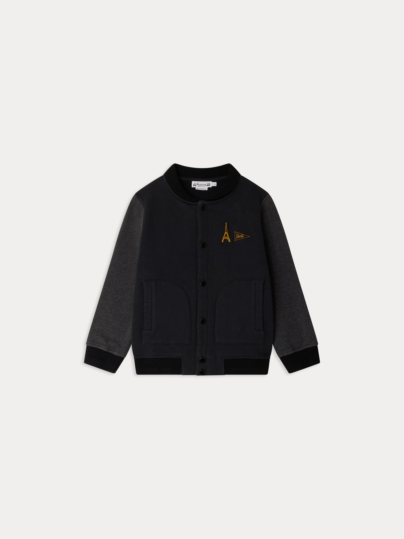 Jaber jacket with pockets and chest embroidery in organic cotton