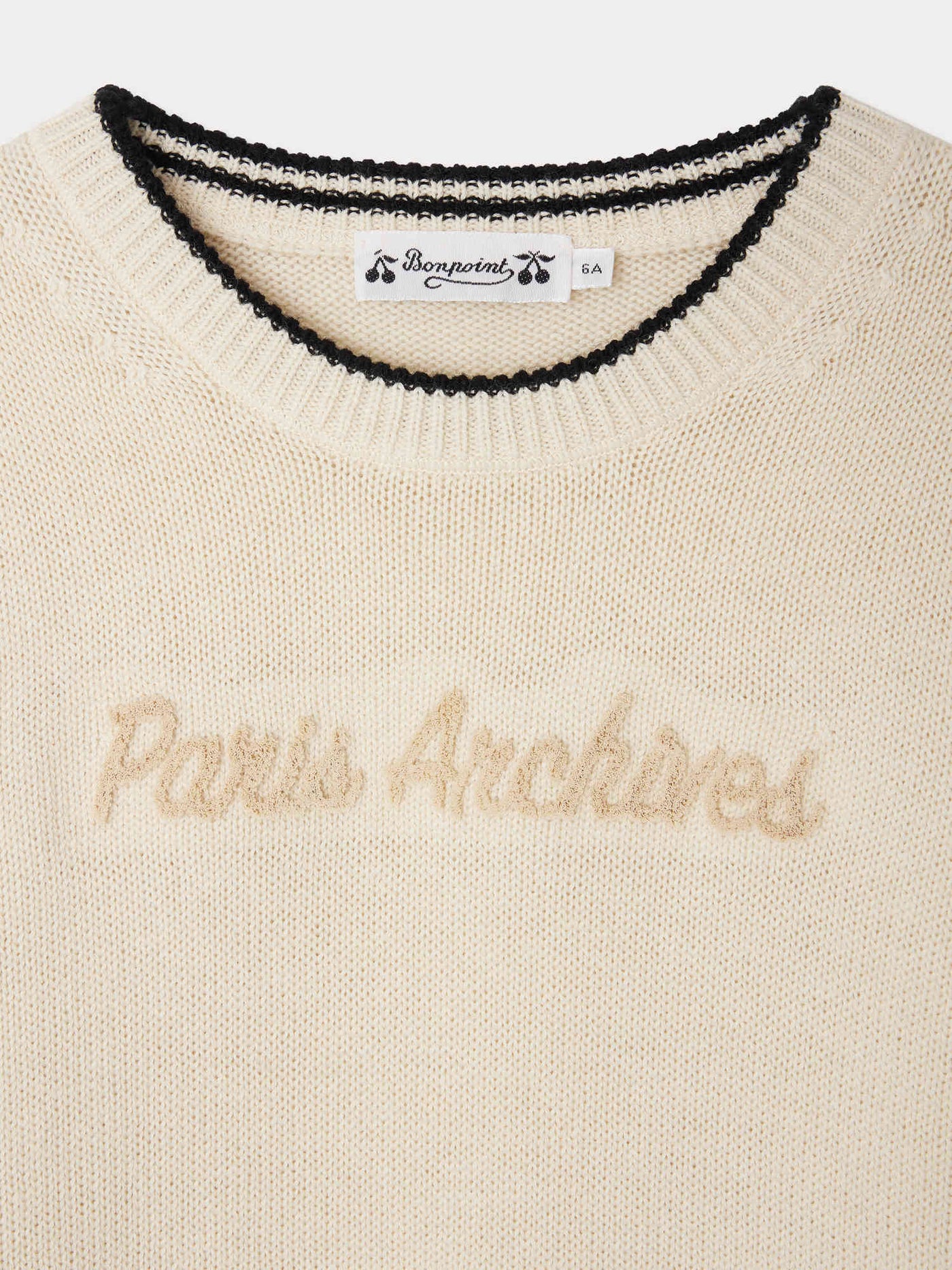 Juan crewneck sweater with Paris Archive embroidery