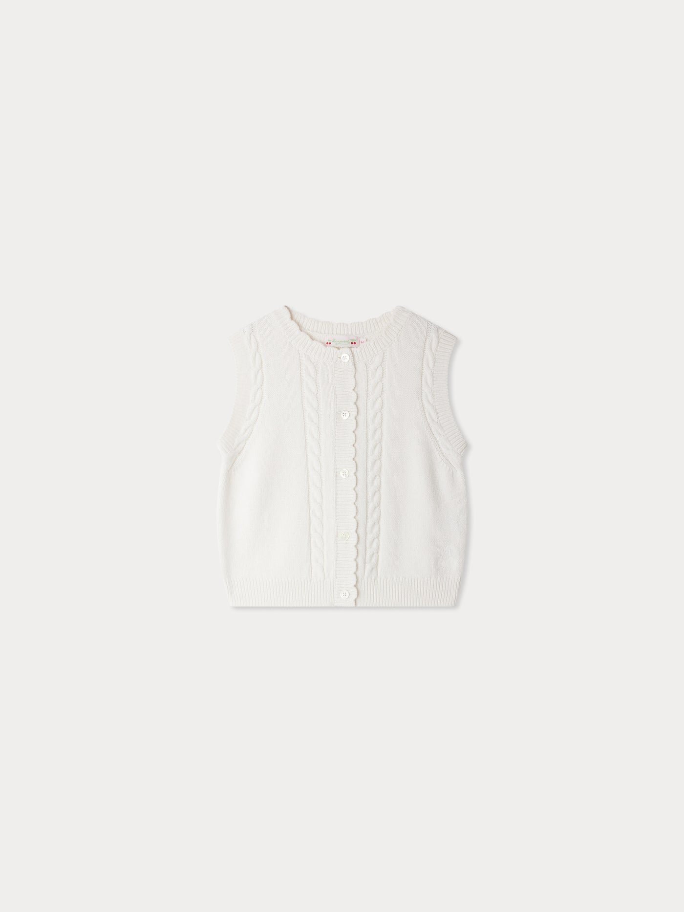 Jobolene sleeveless cardigan with cherry