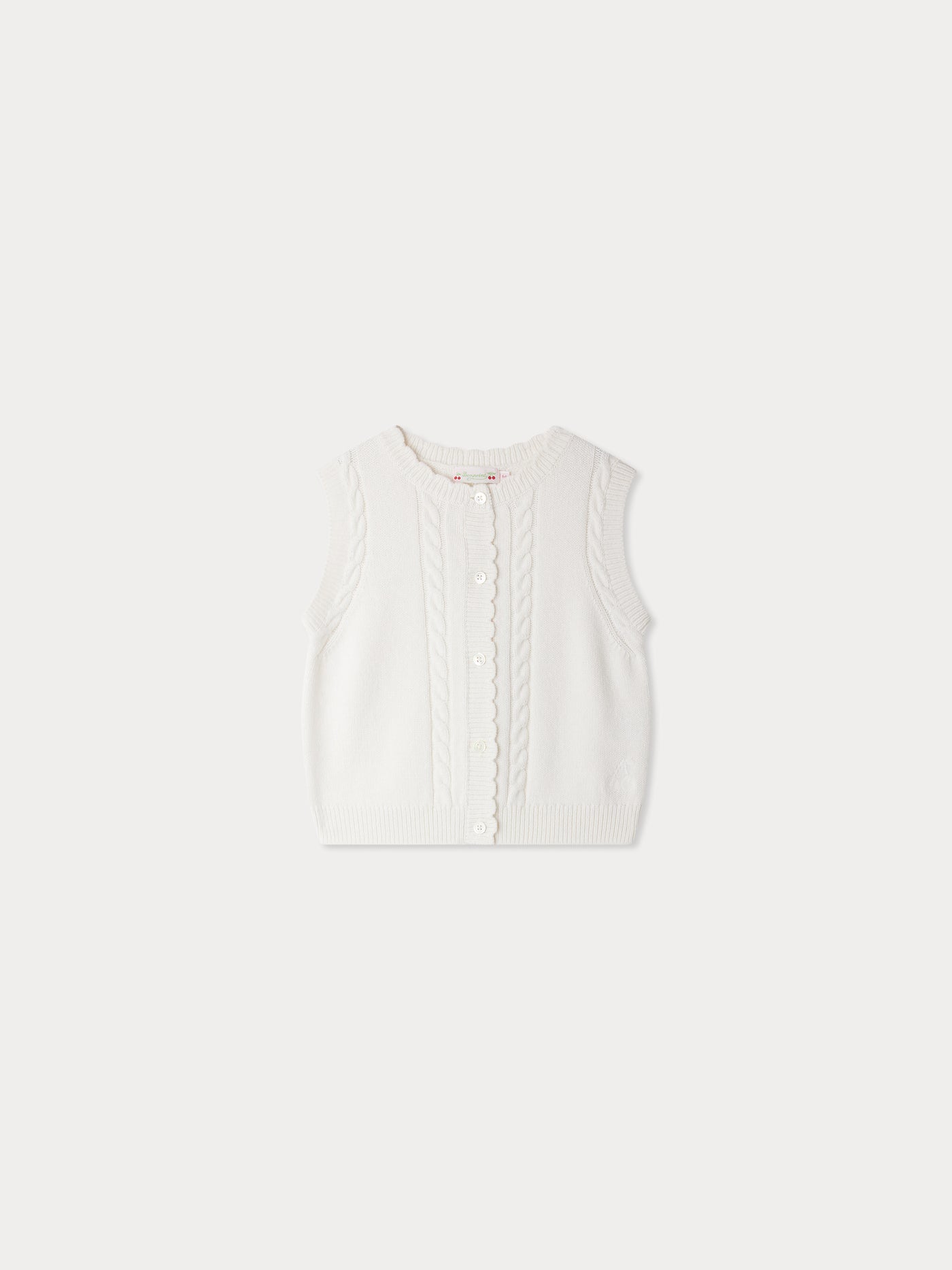 Jobolene sleeveless cardigan with cherry