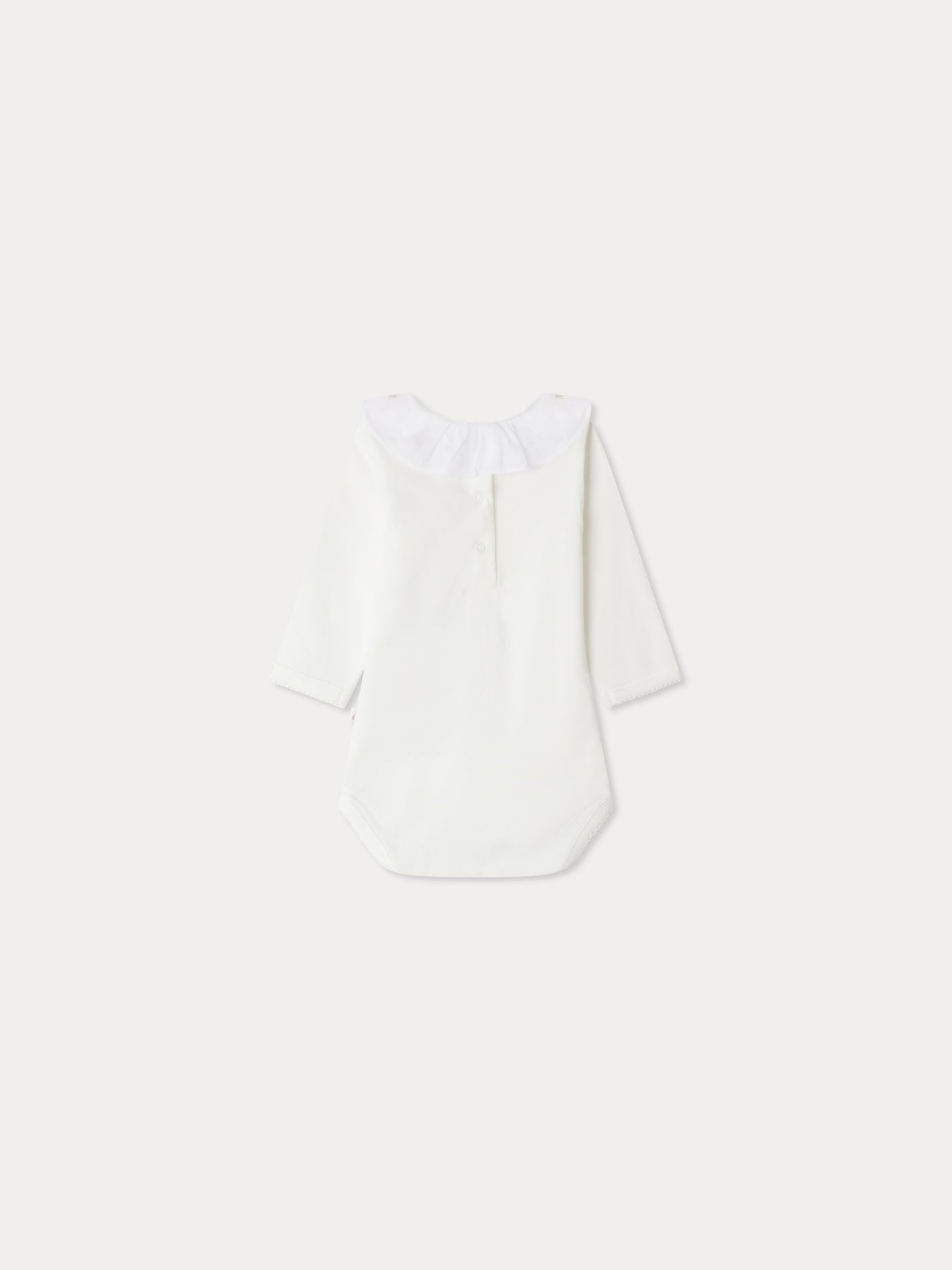 June Bodysuit with embroidered collar in organic cotton