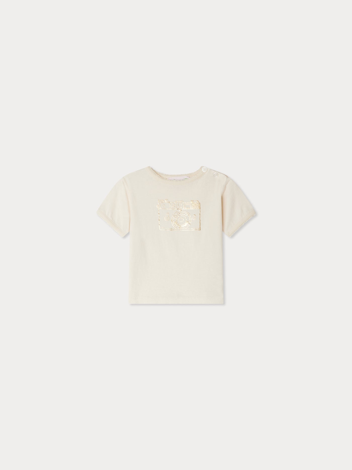 Dom organic cotton camera print t-shirt