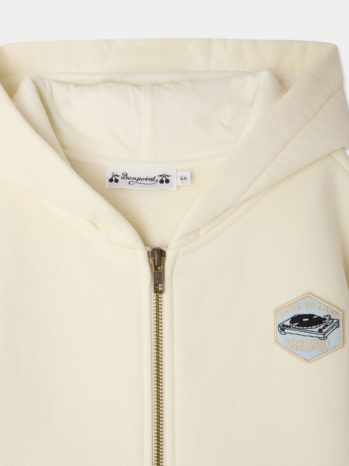 Elroy ecru hooded sweatshirt in organic cotton