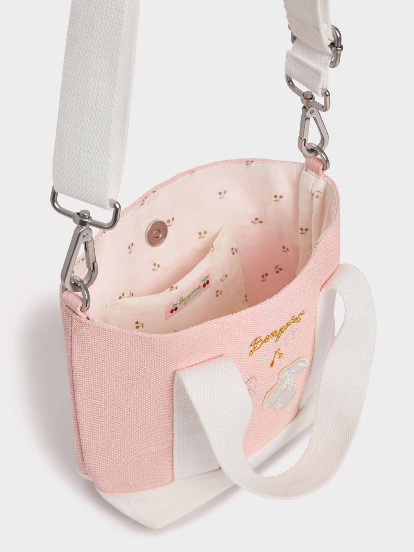 Cabas shoulder bag with patches and embroidery