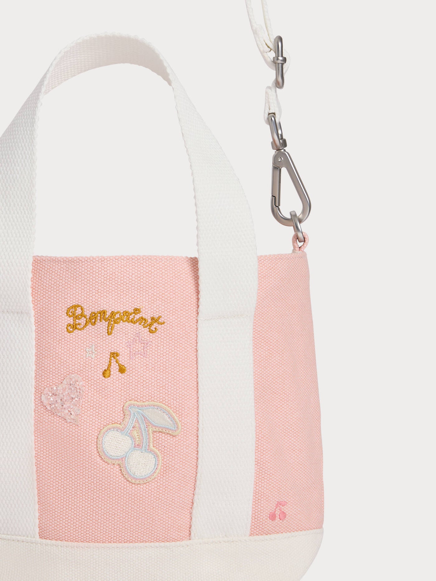 Cabas shoulder bag with patches and embroidery