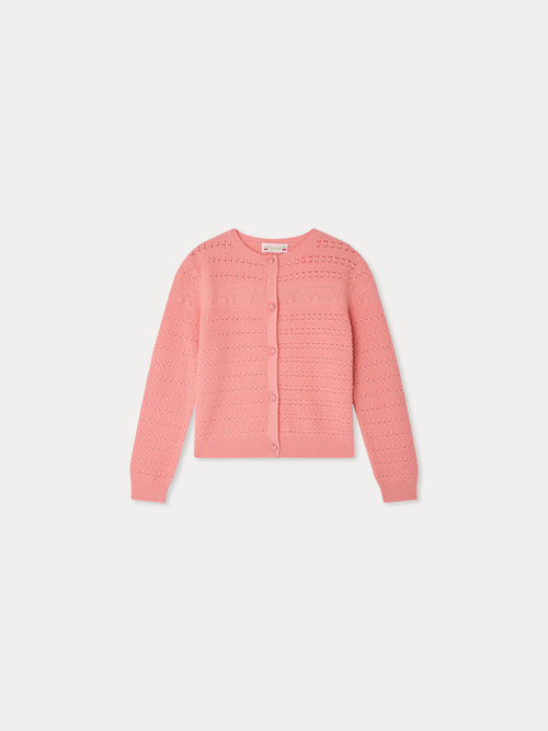 Mia cardigan with cherry and musical note pattern