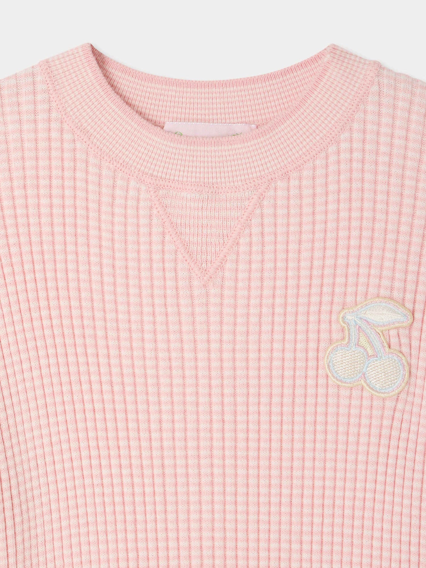 Melie sweater with cherry patch in organic cotton