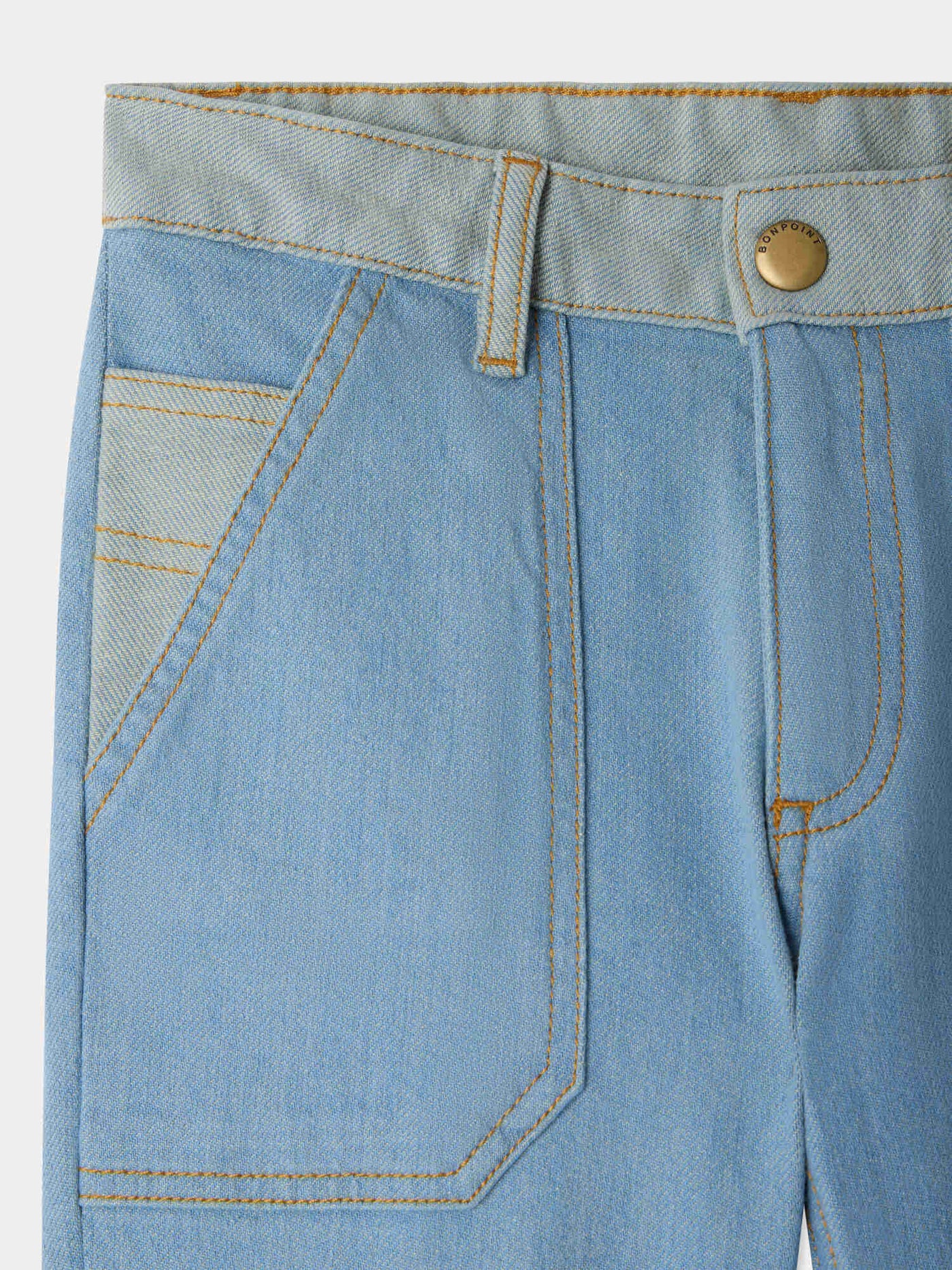 Gael wide-leg denim pants in organic cotton