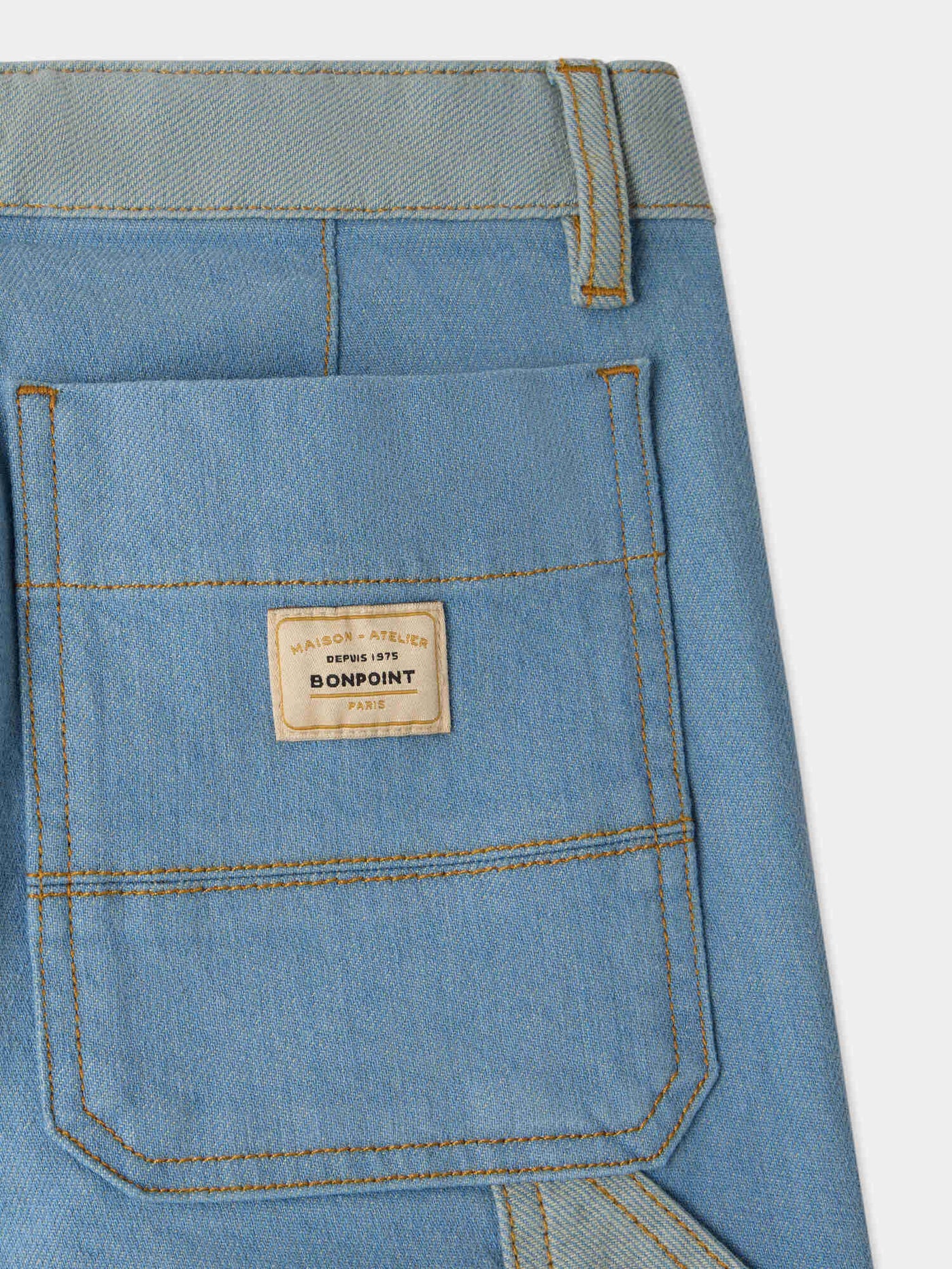 Gael wide-leg denim pants in organic cotton