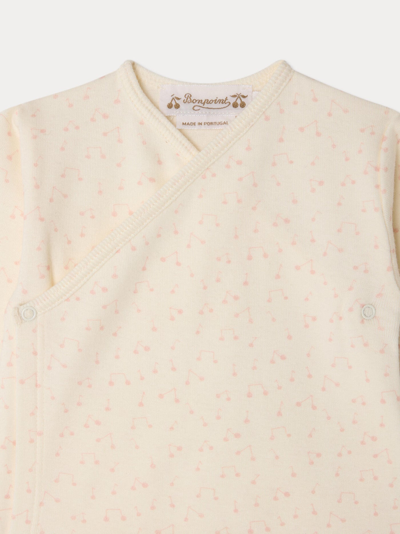 Timao set printed with cherries and musical notes in organic cotton
