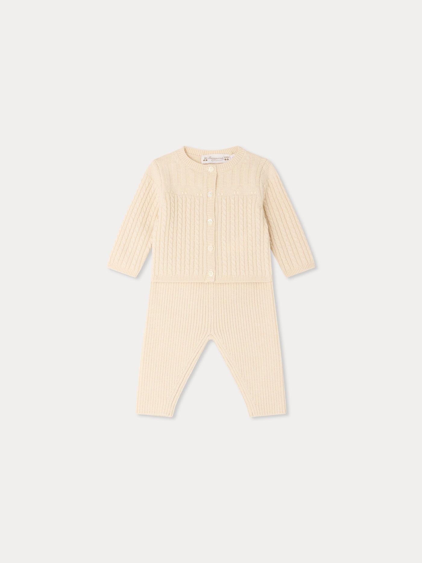 Lavina ecru wool and cotton set