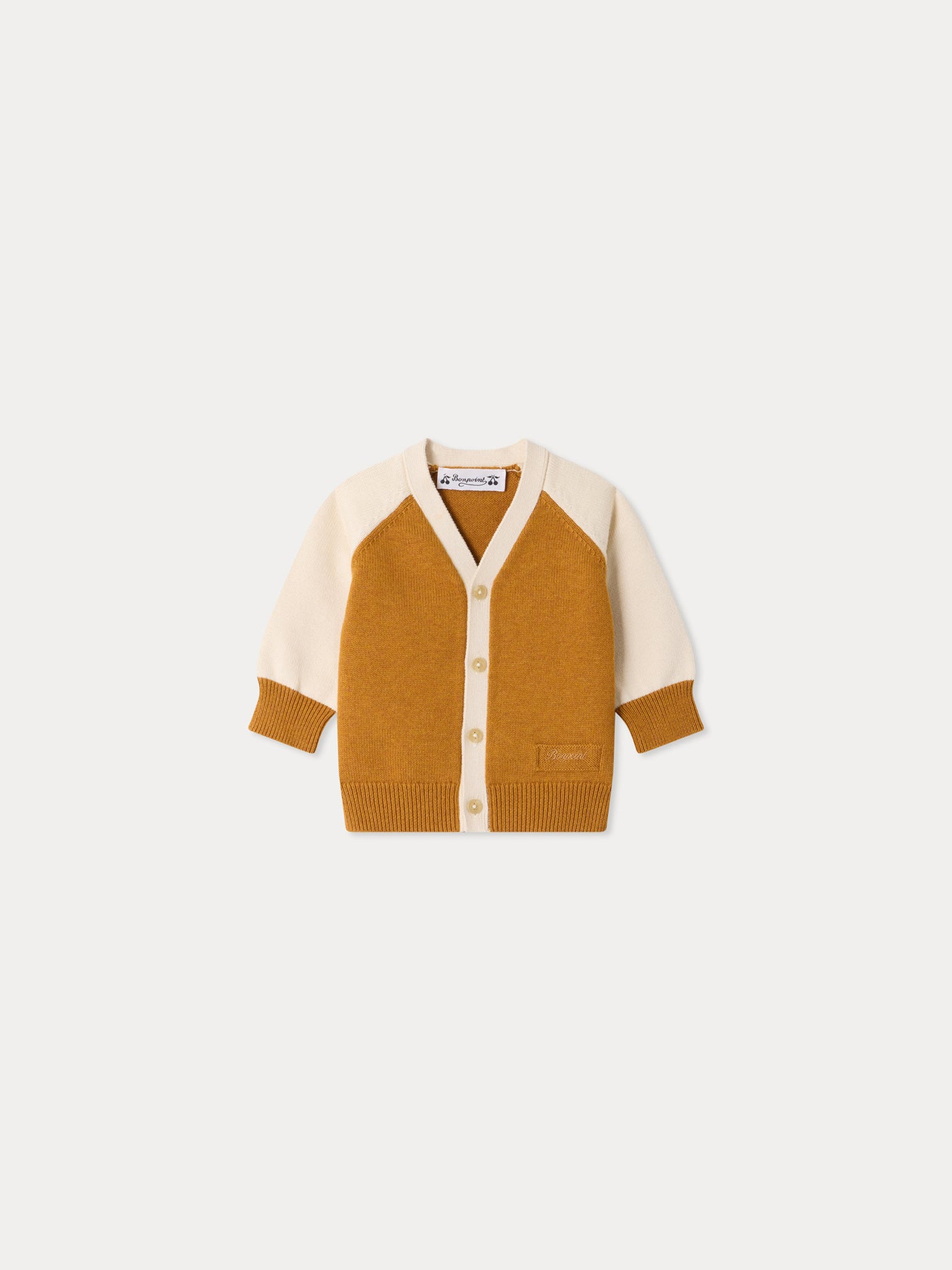 Marin Baby V-Neck Cardigan in Organic Cotton and Cashmere