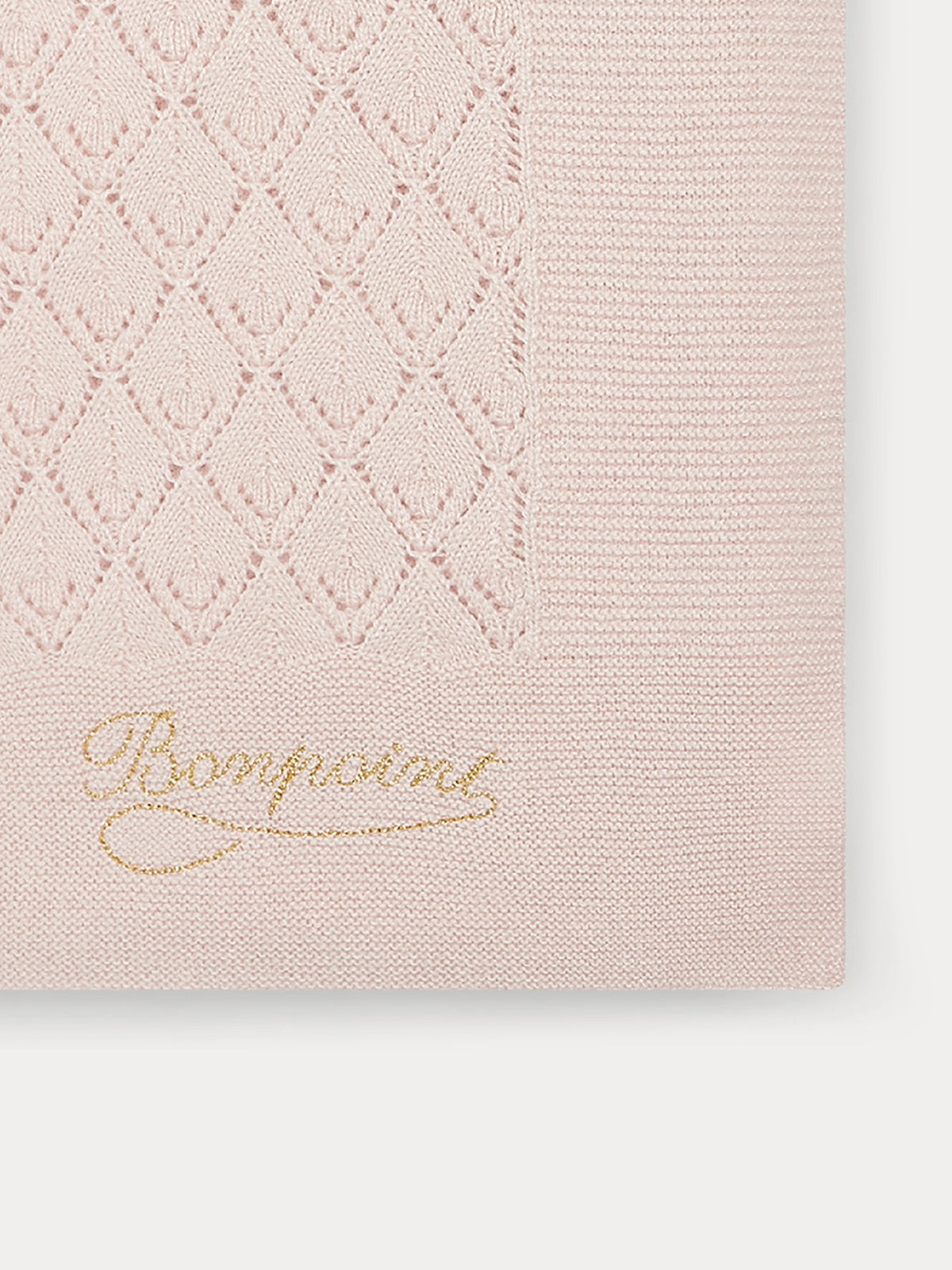 Blanket with Openwork Pattern for Baby pale pink