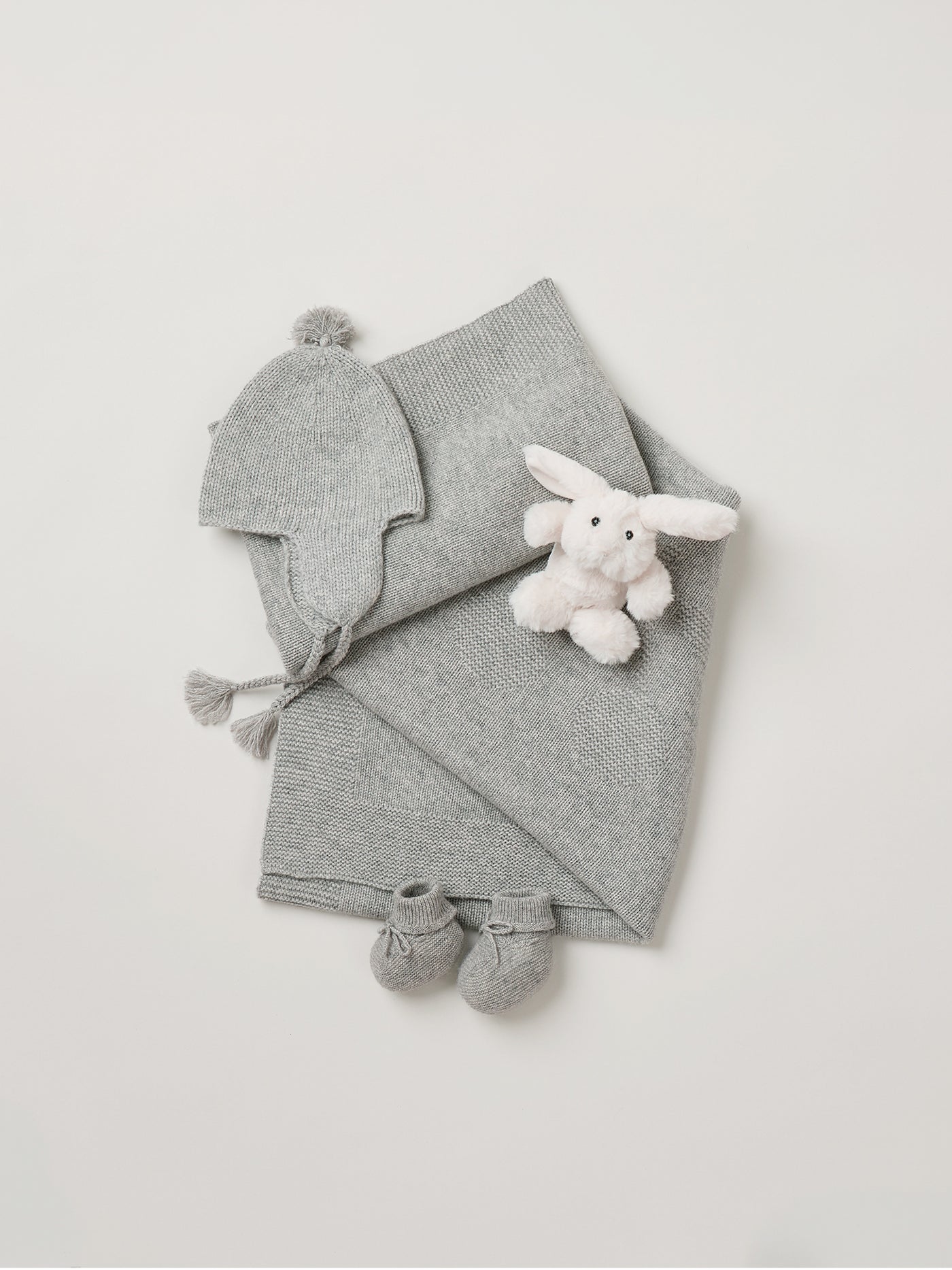 Cashmere blanket in heather grey