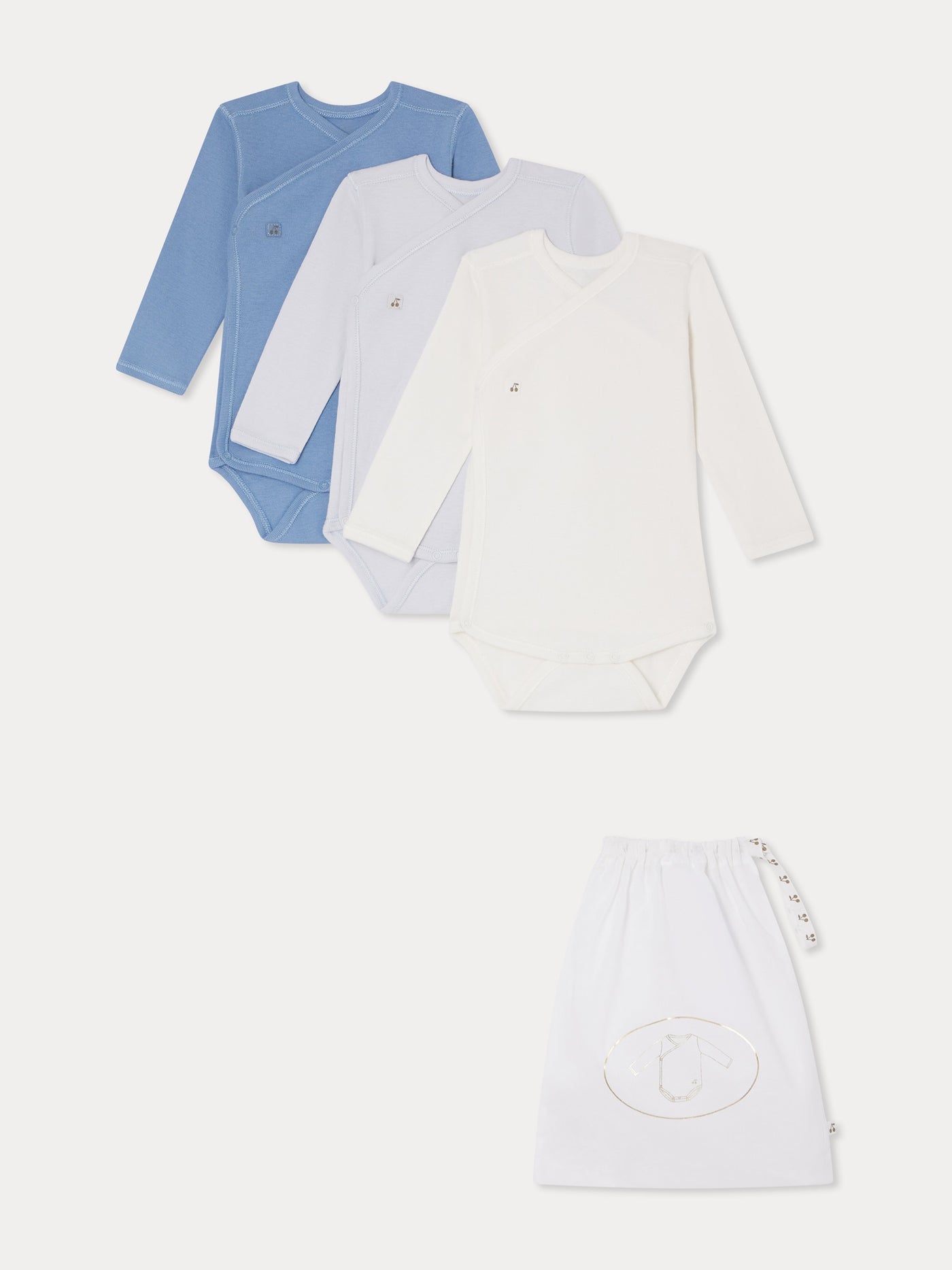 Lot of 3 bodysuits sky blue