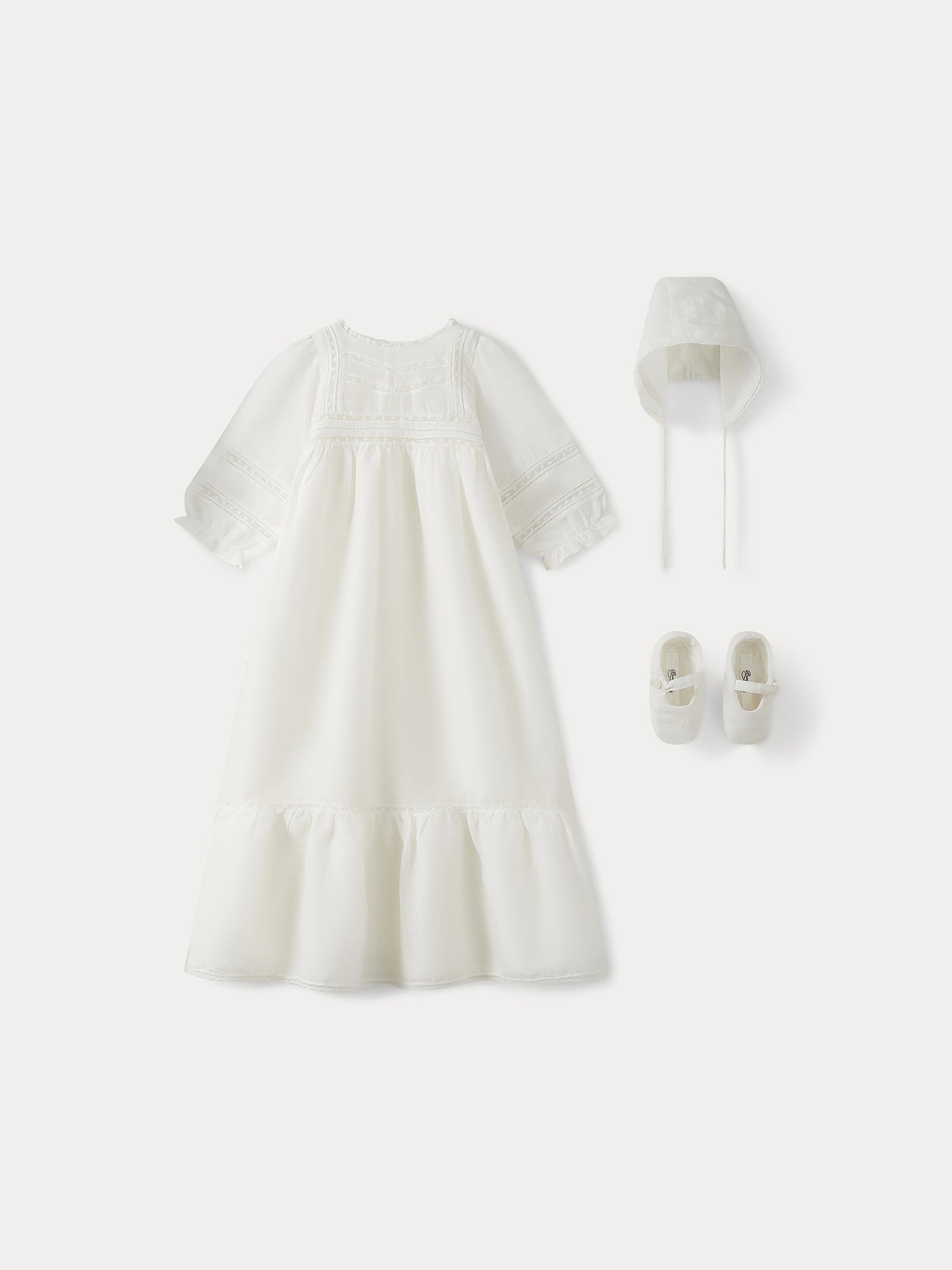 Cotton and silk christening gown