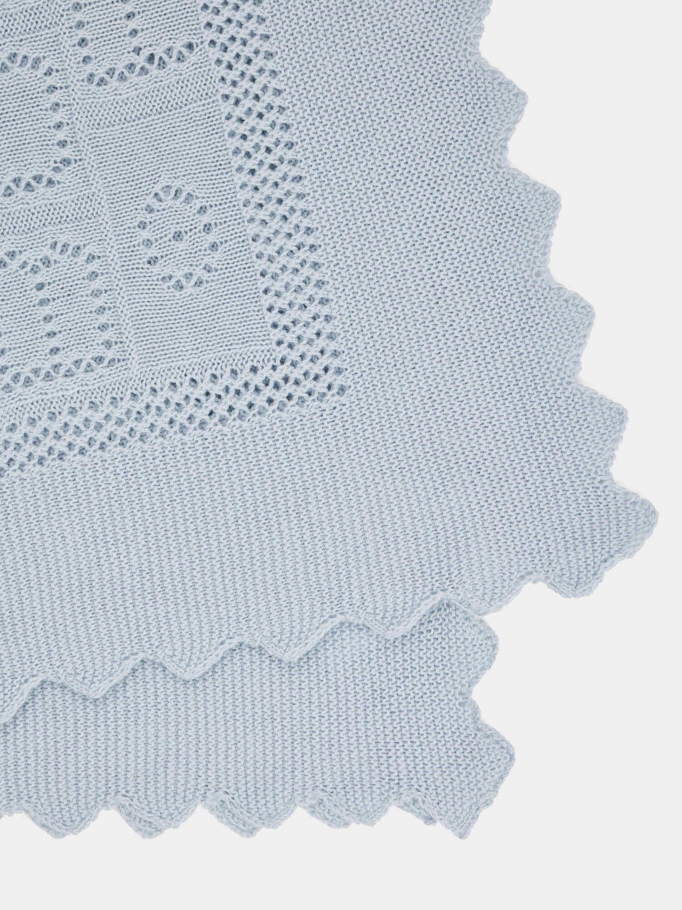 Blue-gray cotton and wool blend shawl