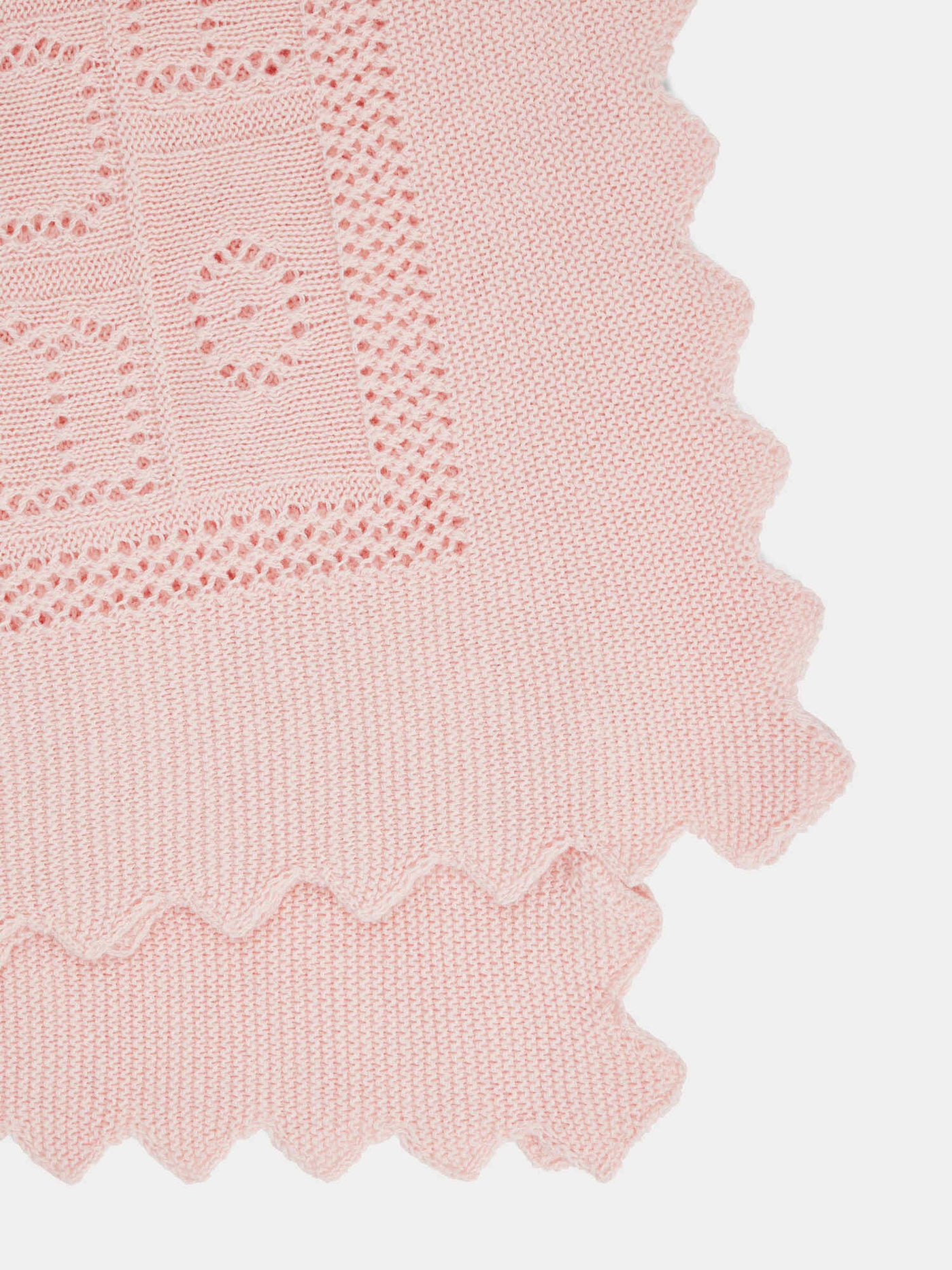 Pale pink cotton and wool blend shawl