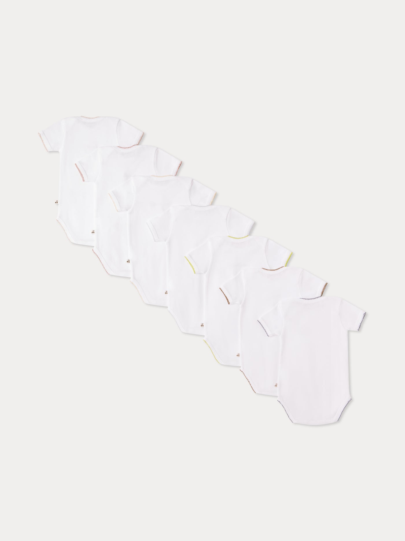 Pack of 7 organic cotton short-sleeve bodysuits