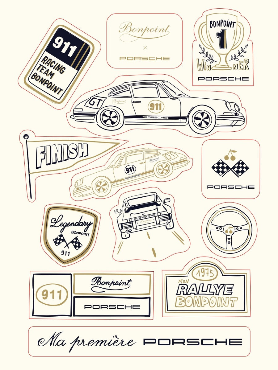 Bonpoint x Porsche sticker sheet